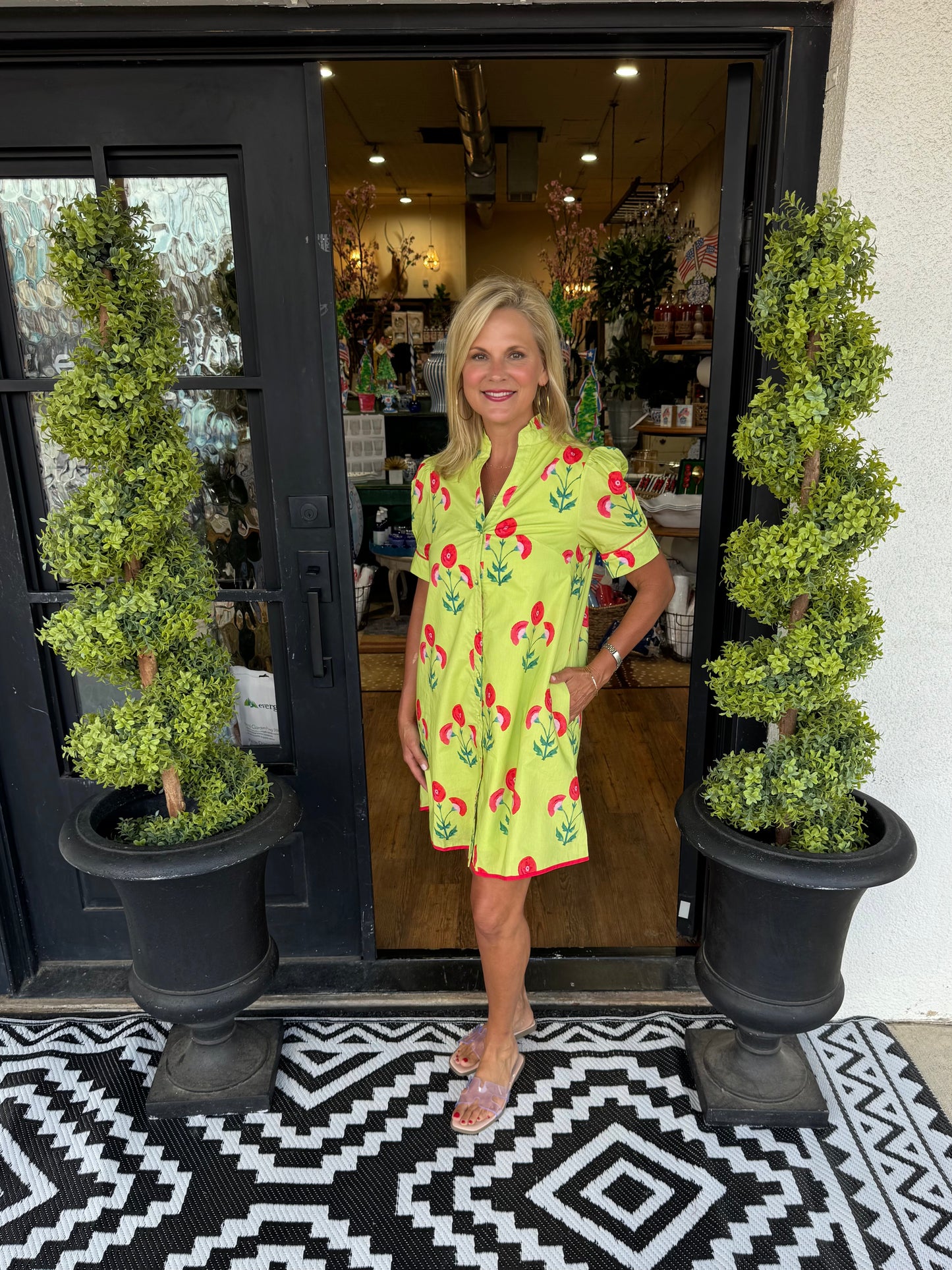 Reese Dress - Lime Green Mix