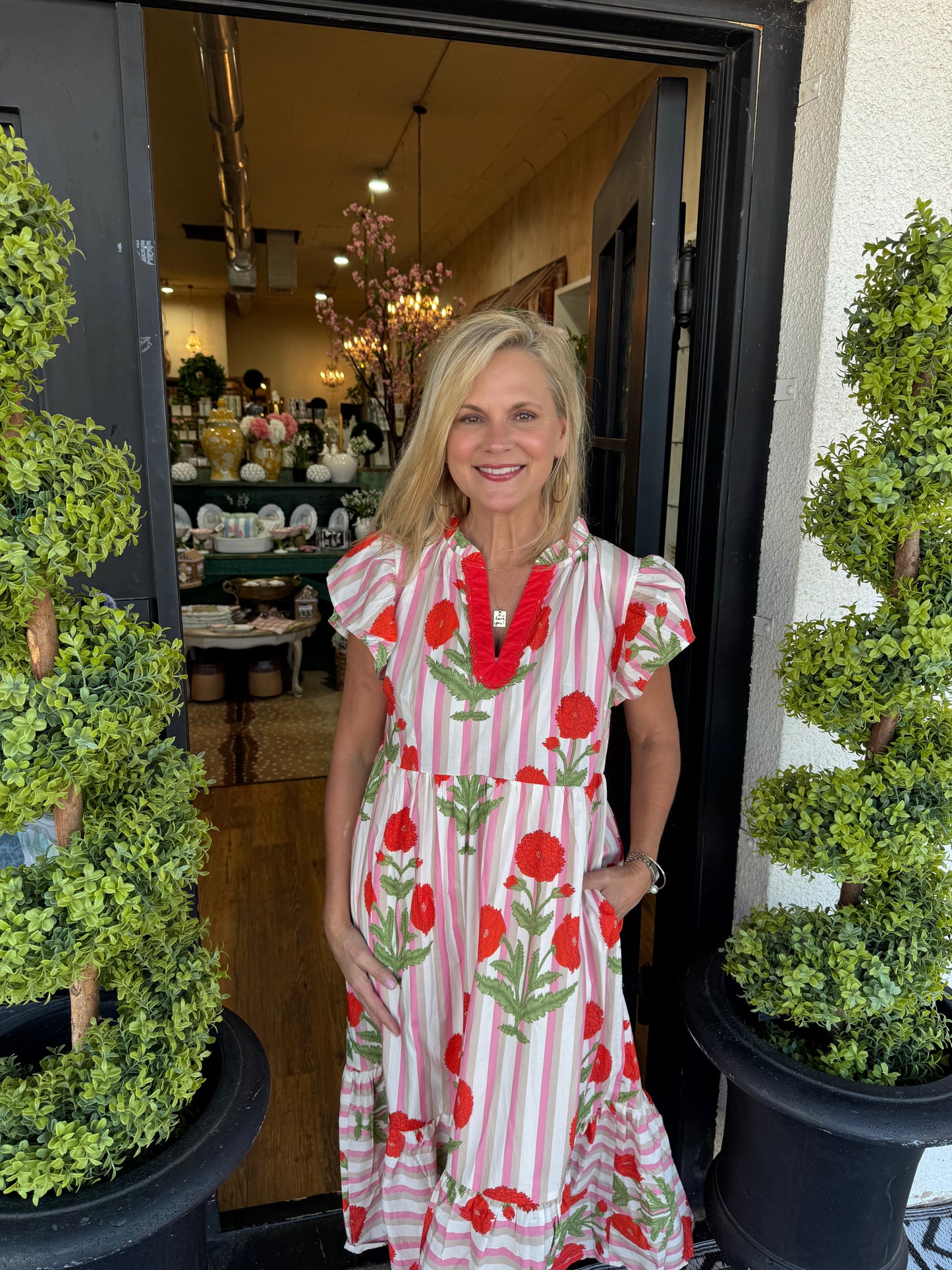 Talia Dress - Red Mix