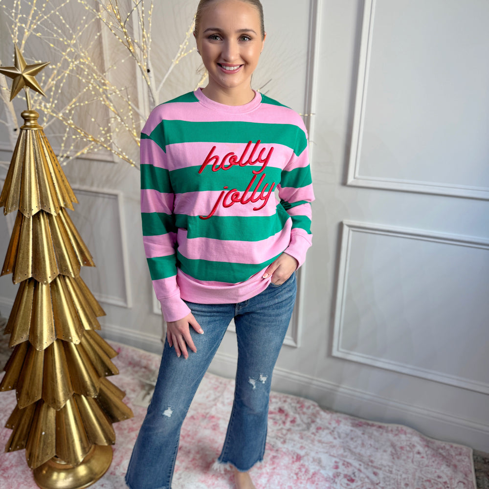 
                  
                    Holly Jolly Striped Classic Sweater
                  
                