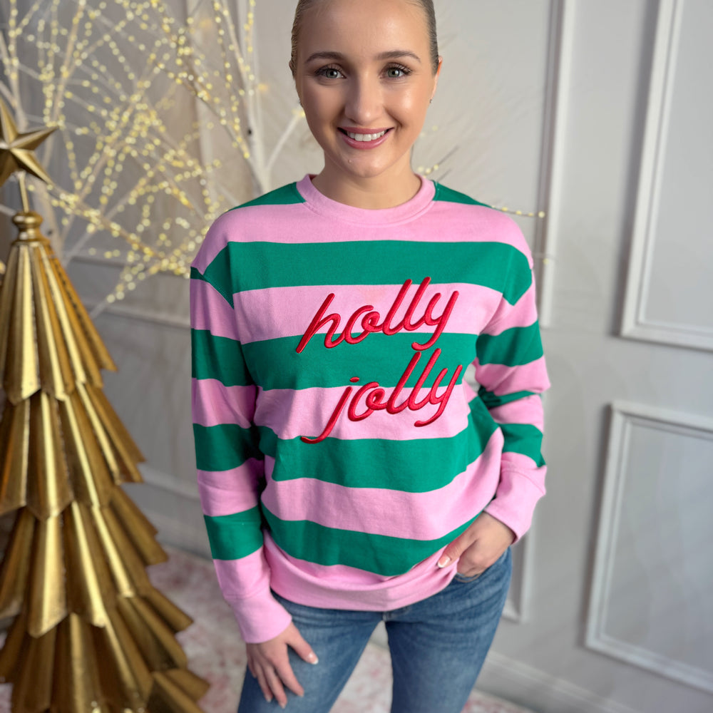 Holly Jolly Striped Classic Sweater