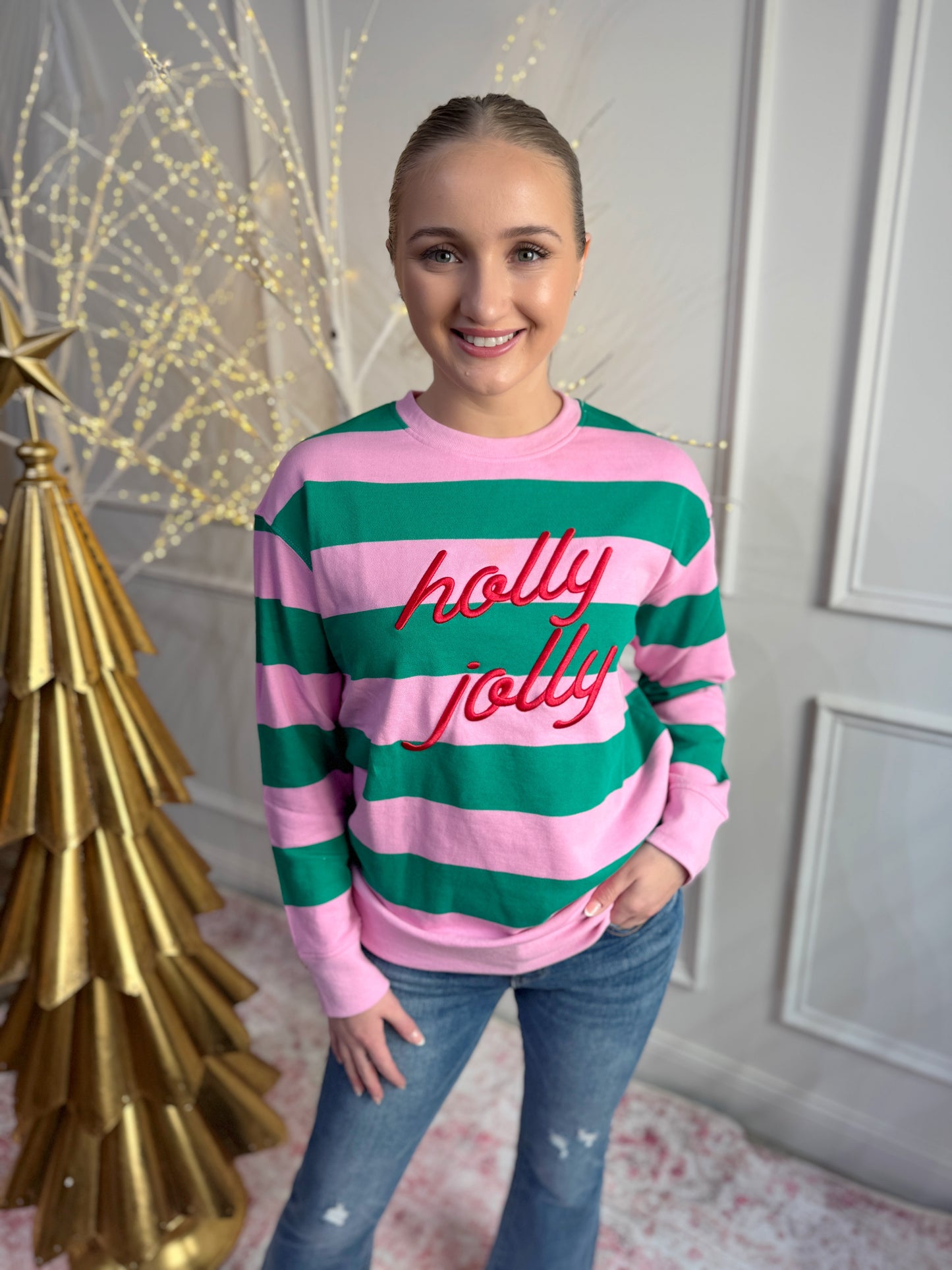 Holly Jolly Striped Classic Sweater