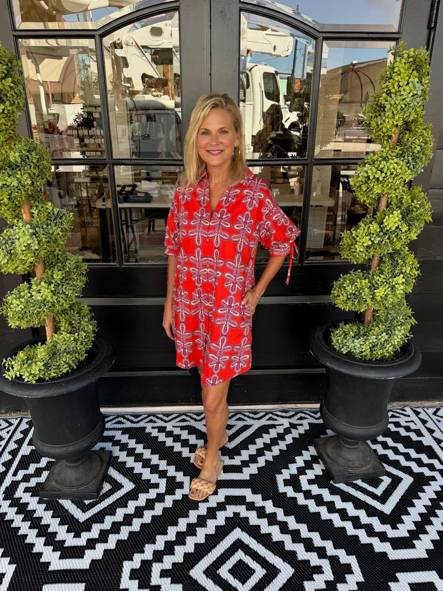 Gabrielle Dress - Red Brick