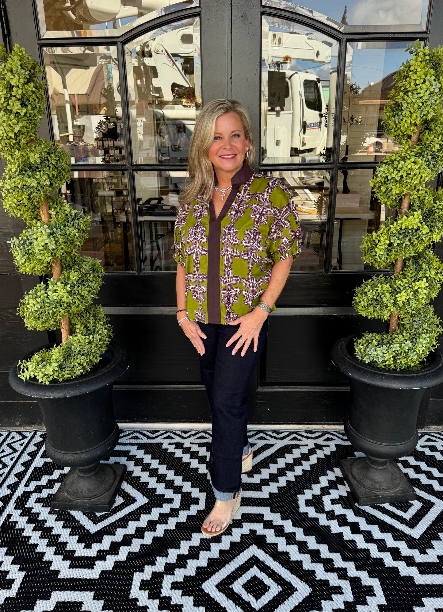 Perris Top - Martini Olive