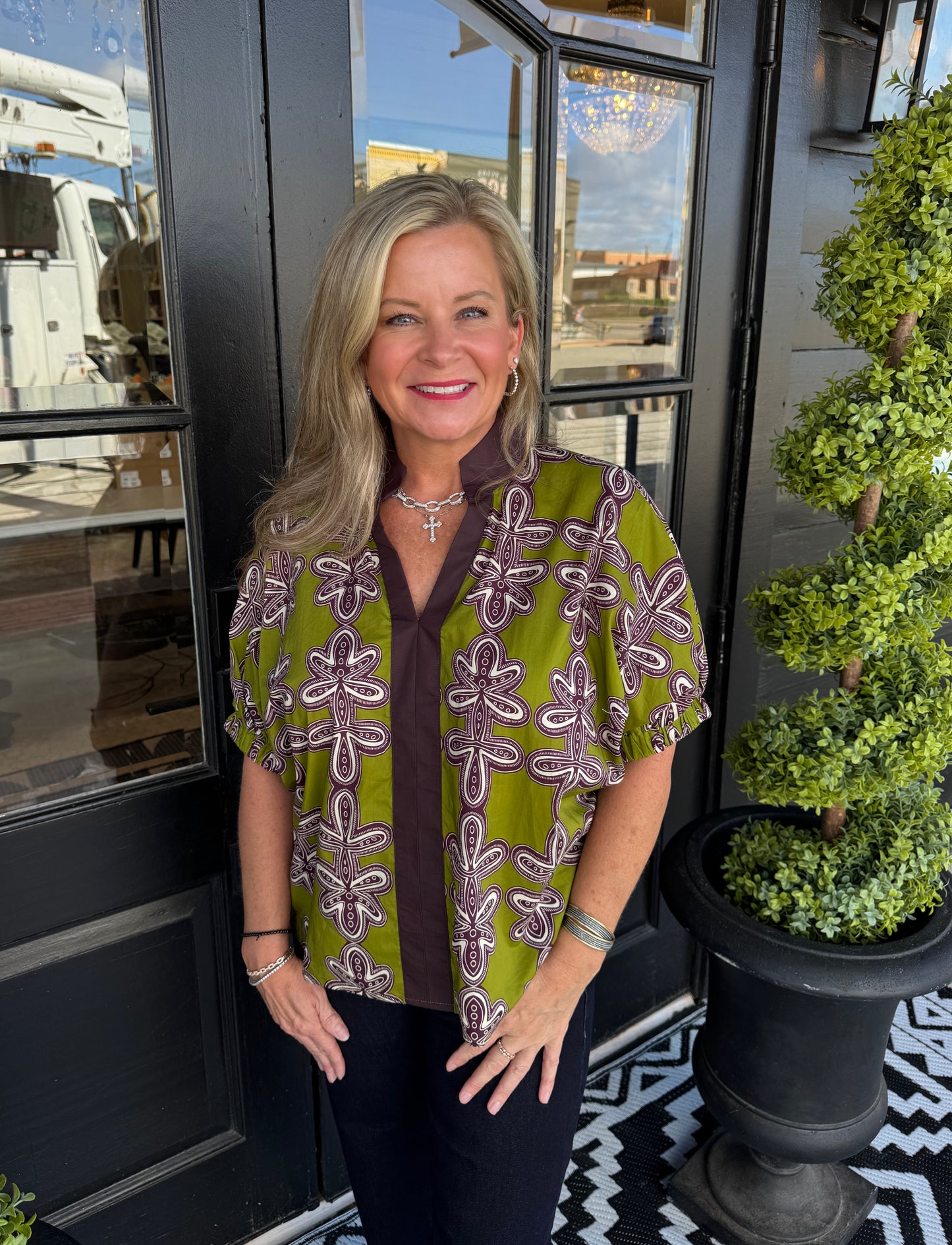Perris Top - Martini Olive