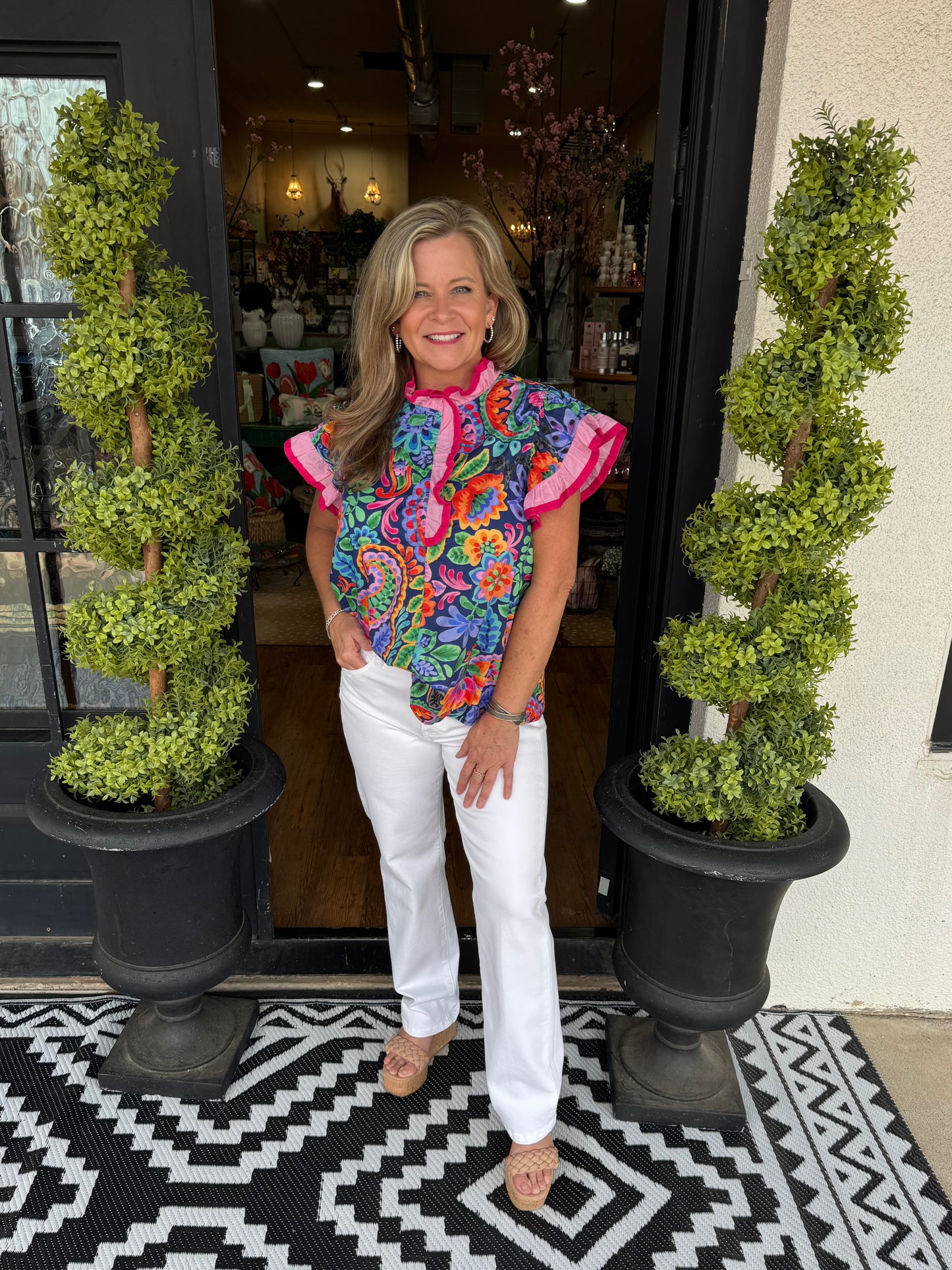 Charlotte Top - Navy Mix