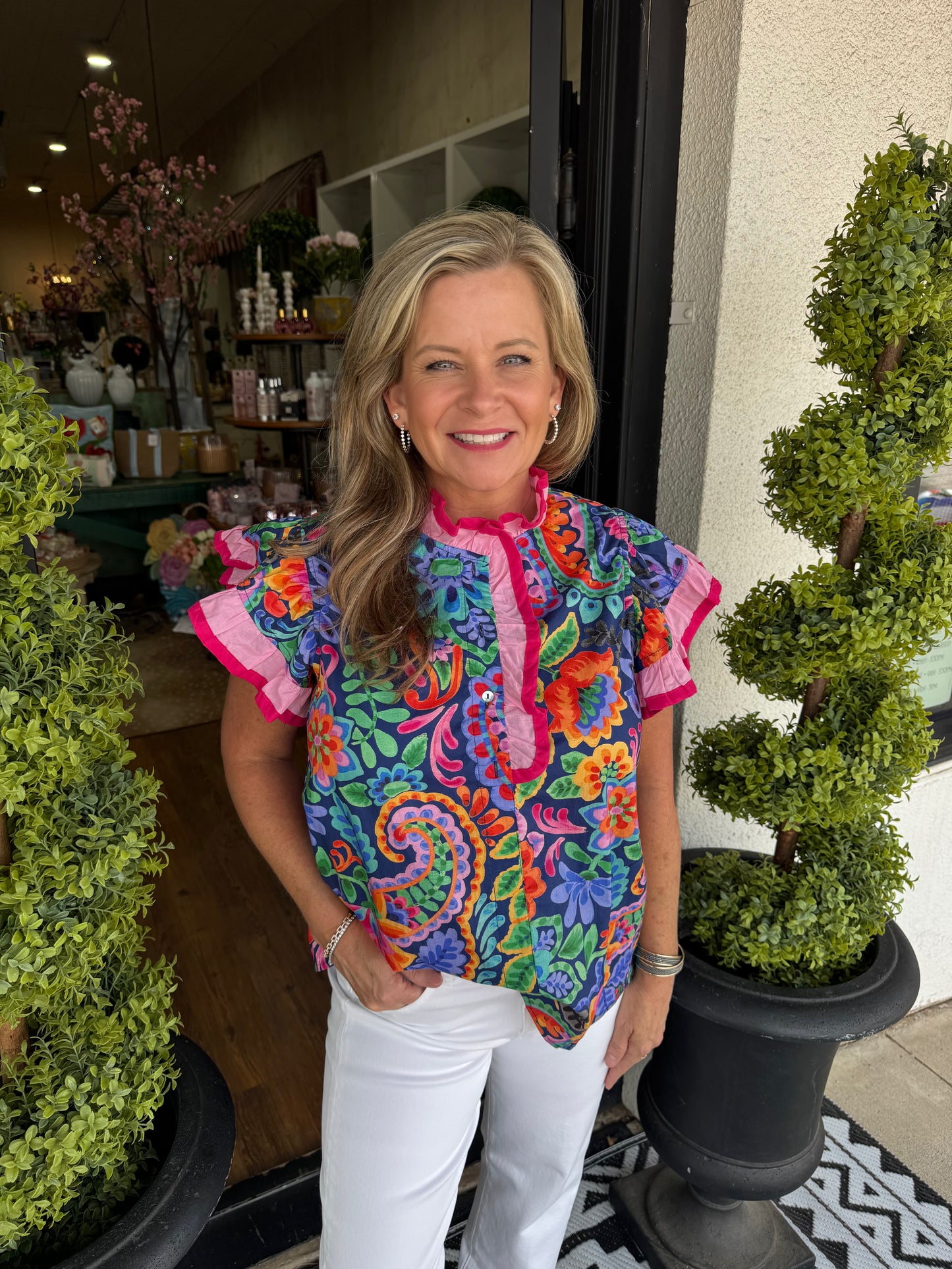 Charlotte Top - Navy Mix