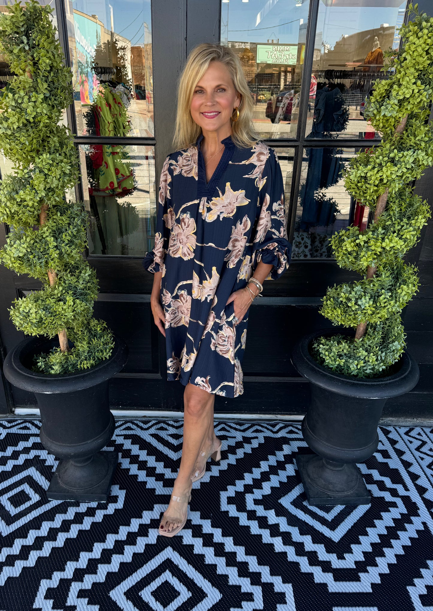 Olivia Dress - Navy