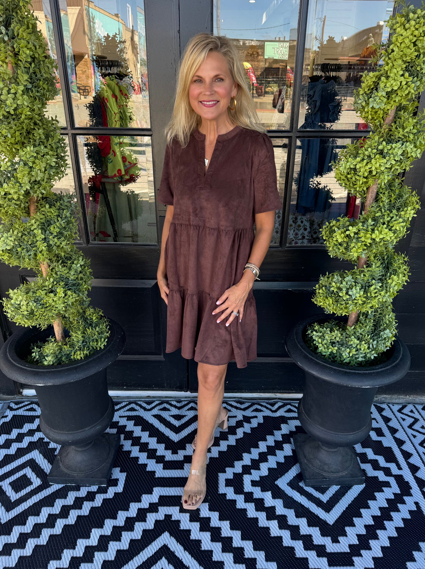 Mary Square Adelyn Dress - Espresso