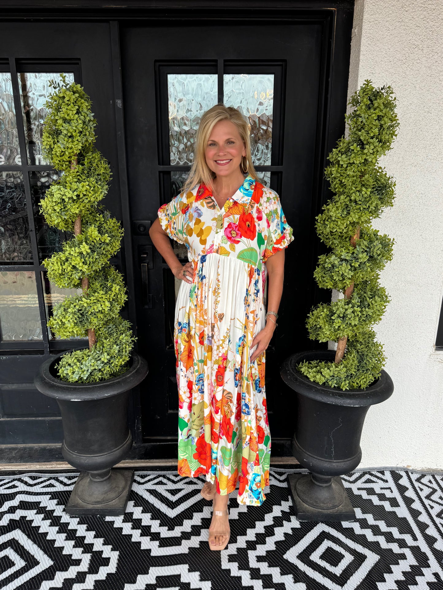 Leah Dress - Ivory Mix