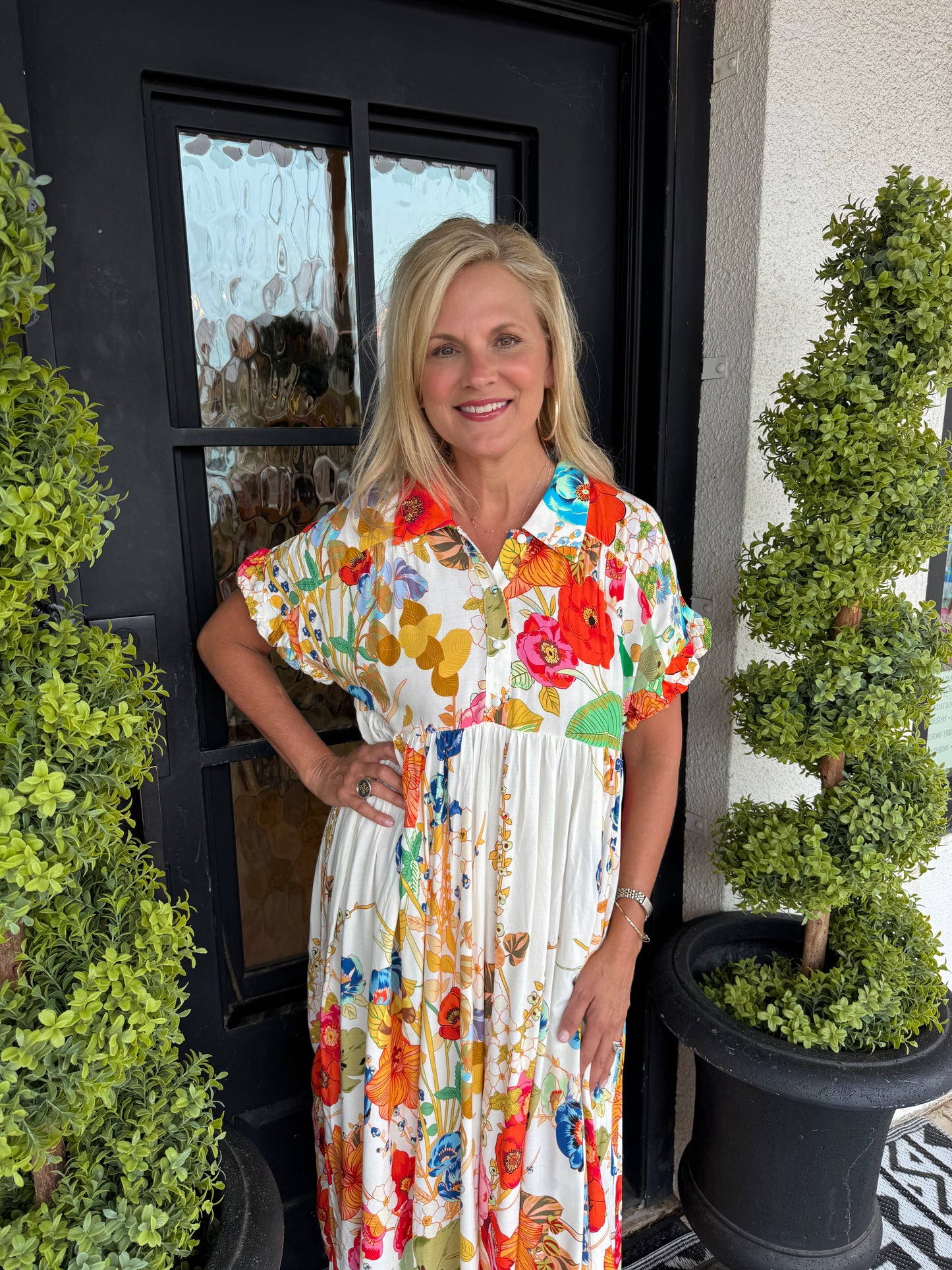 Leah Dress - Ivory Mix