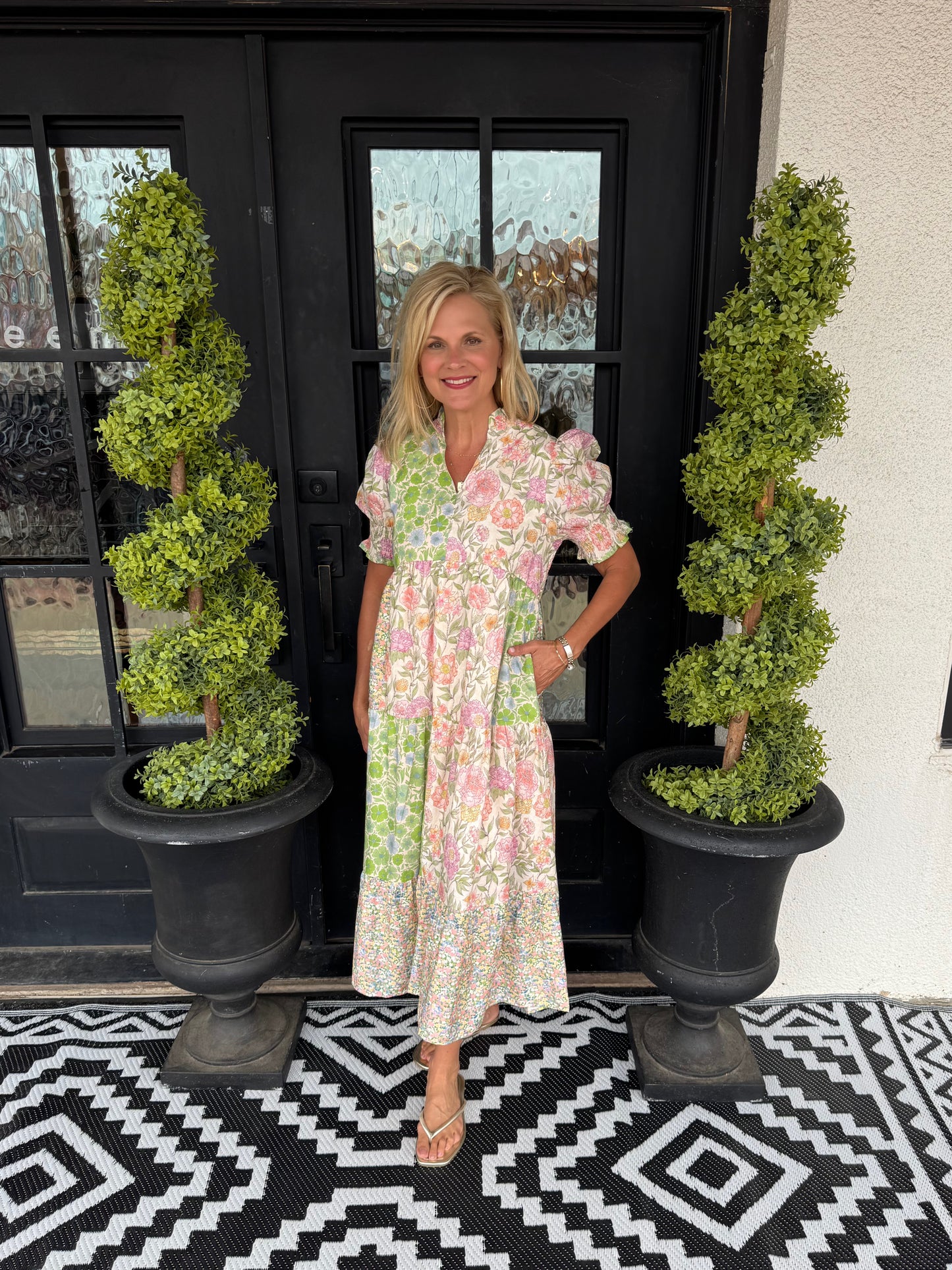 lime green print dress Lovelo Kelly Green Fruit Print Tie Strap Midi Dress