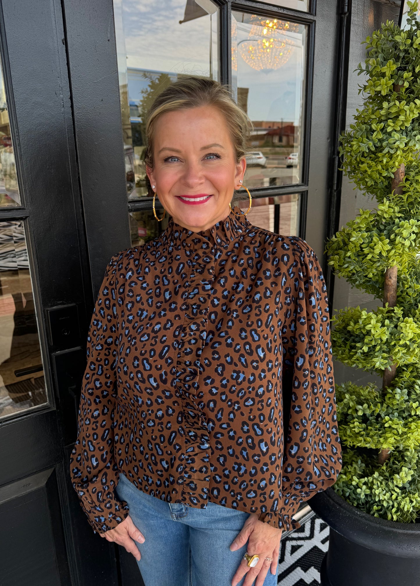 Noel Top - Mocha Leopard