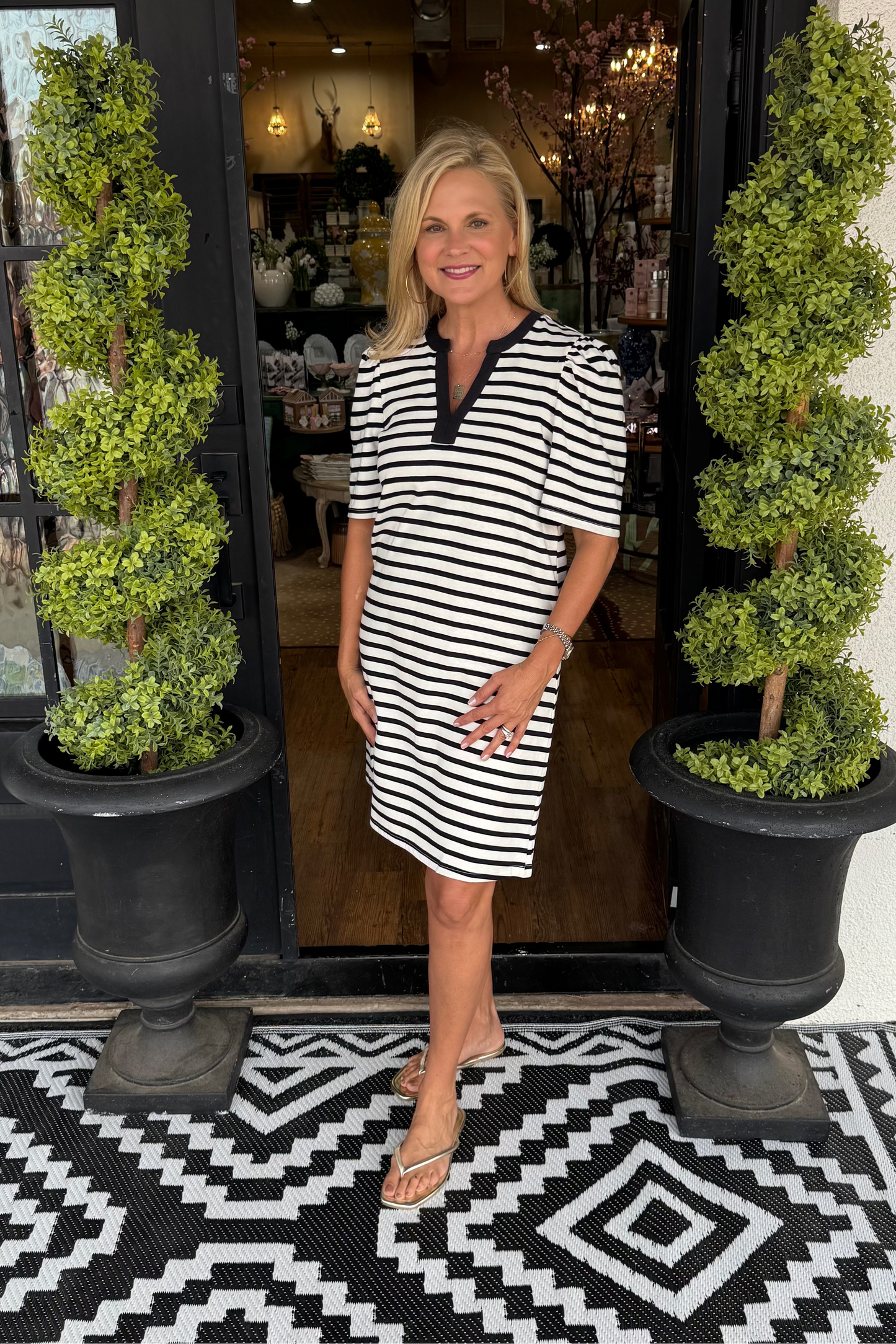 Mary Square Adelyn T-Shirt Dress - Black/White