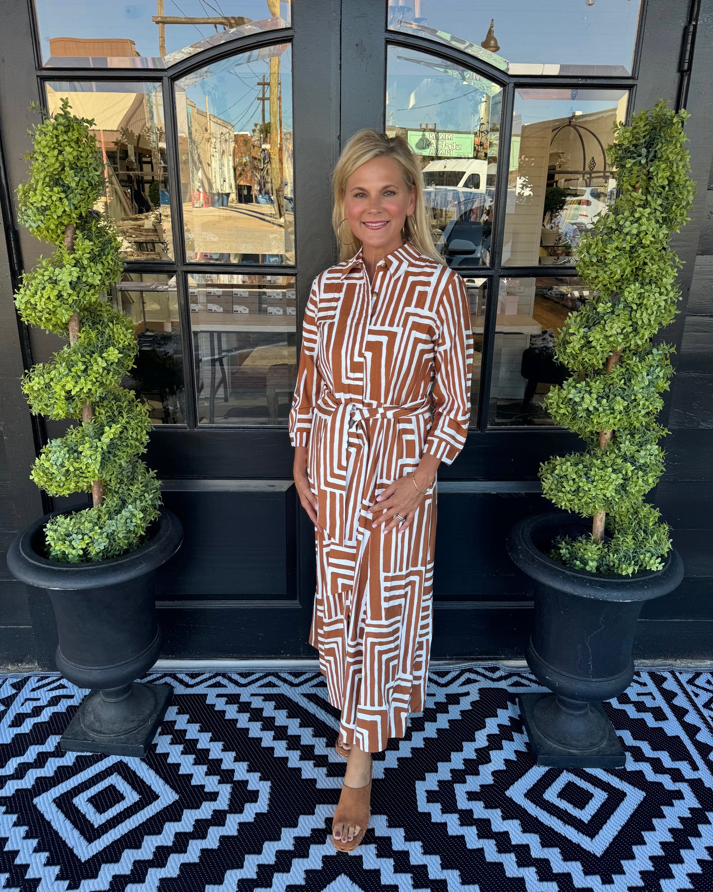 Uncle Frank Graphic Midi Shirt Dress