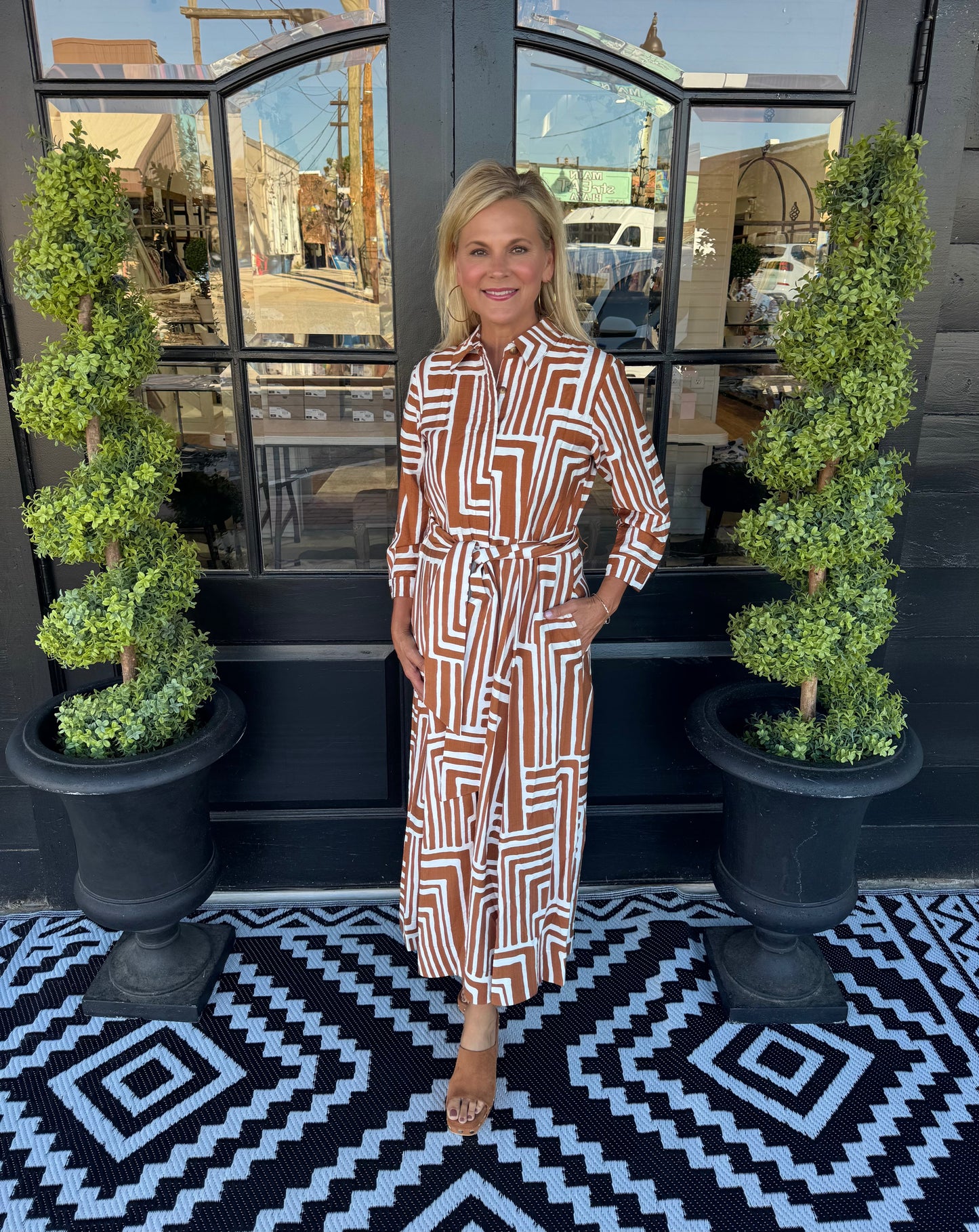 Uncle Frank Graphic Midi Shirt Dress