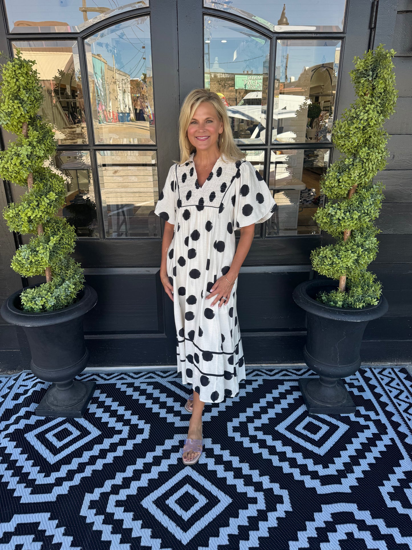 Holly Dress - Cream/Black