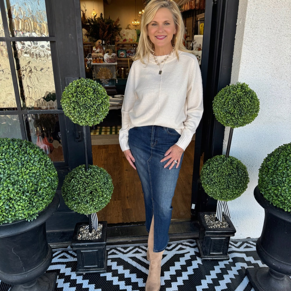 Denim Midi Skirt - Rafferty