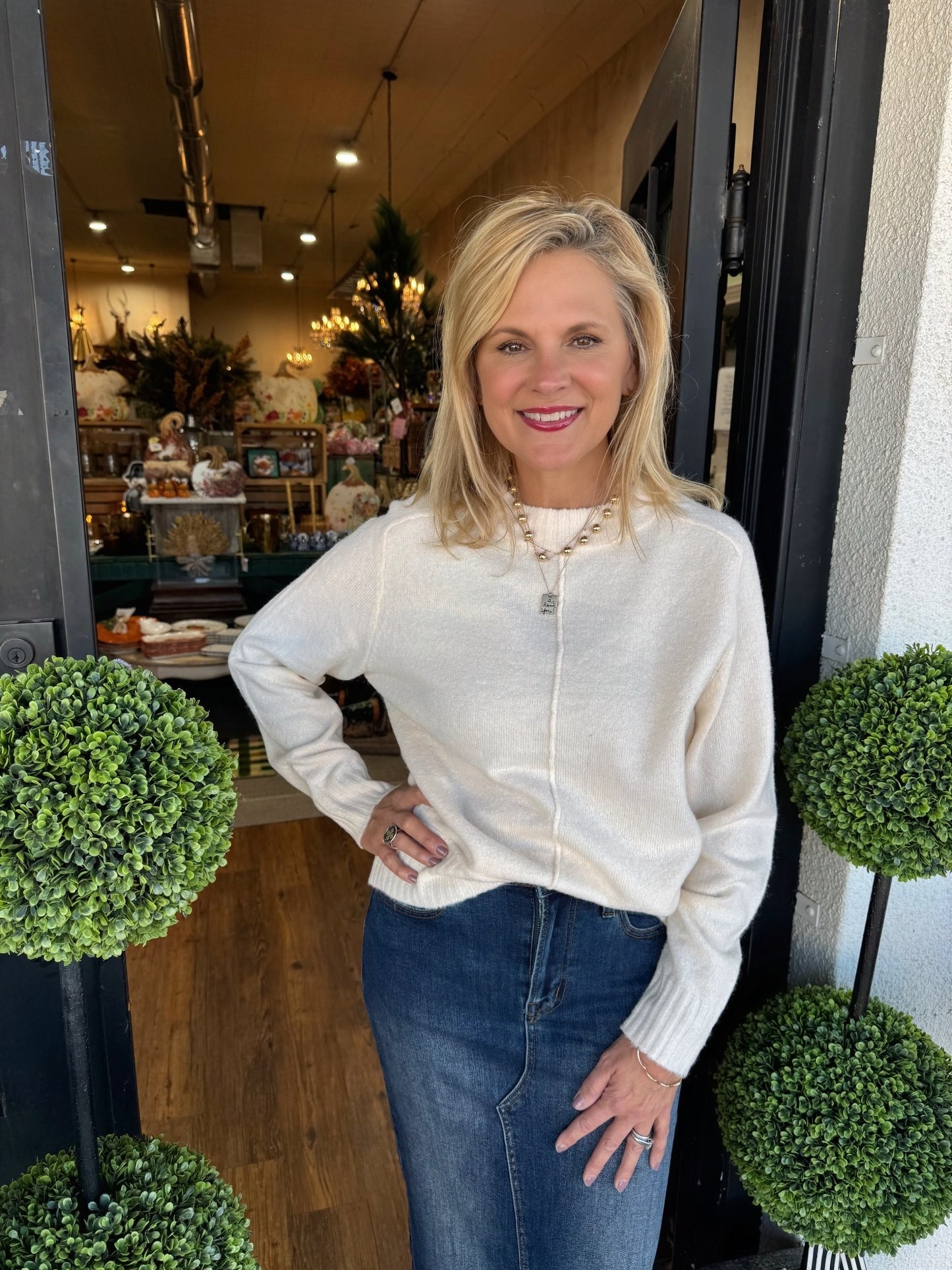 Tessa Sweater Top - Oatmeal