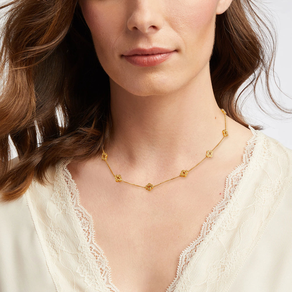 Florentine Demi Delicate Station Necklace - Gold