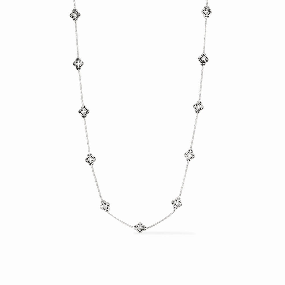 Florentine Demi Delicate Station Necklace - Silver