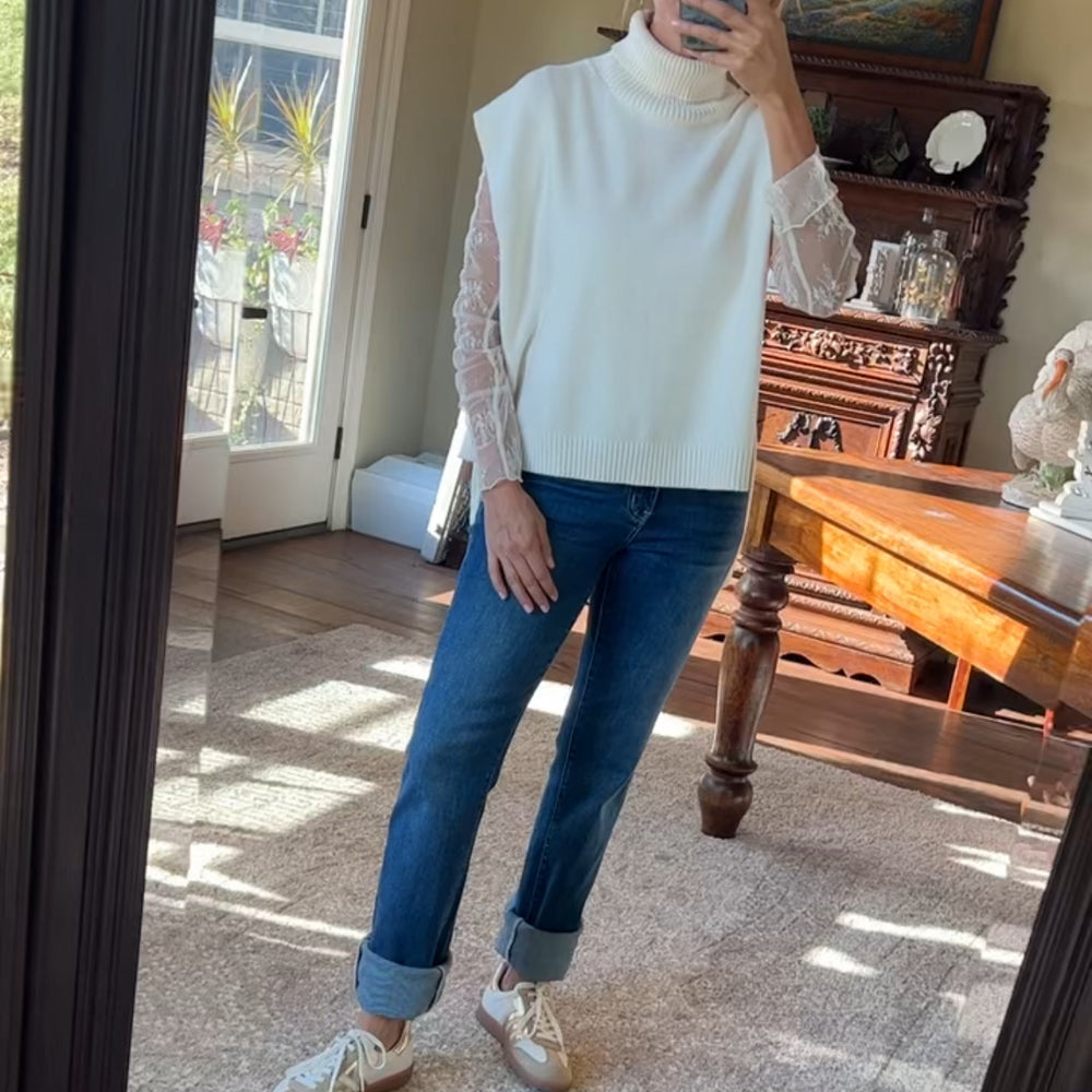 Flower Pattern Mesh Top