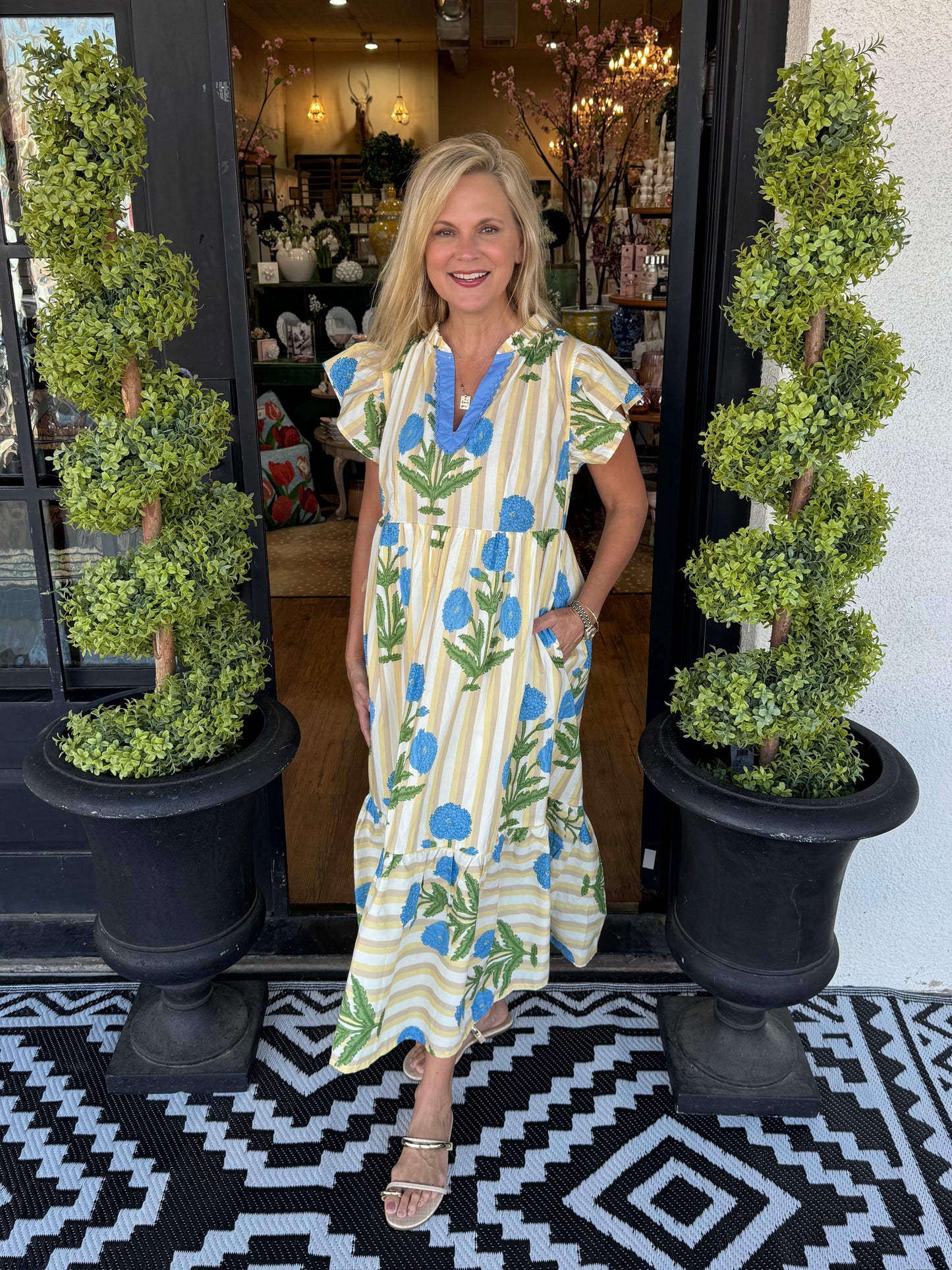 Talia Dress - Blue Mix