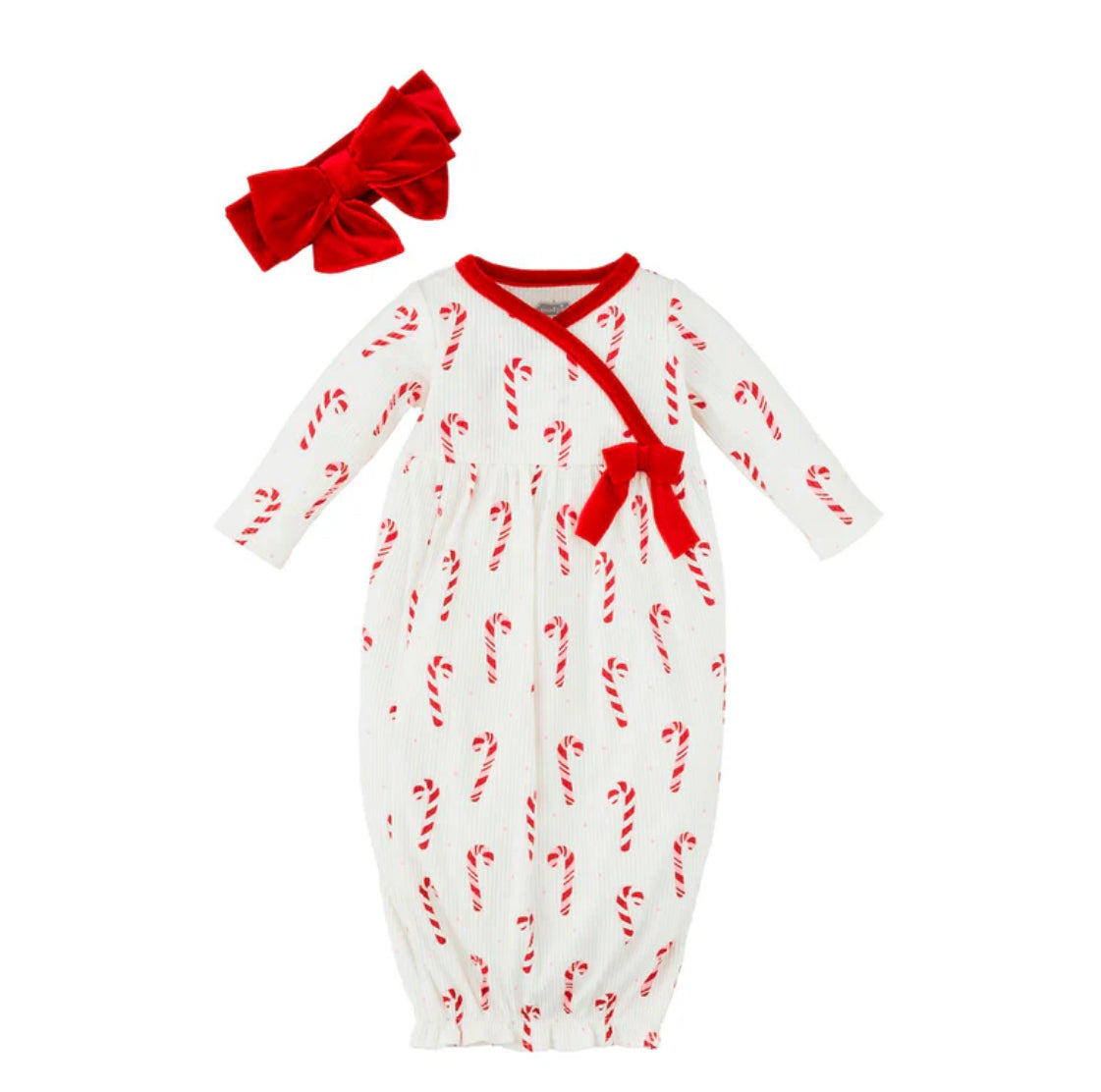 Baby Girl Candycane One Piece W/ Headband