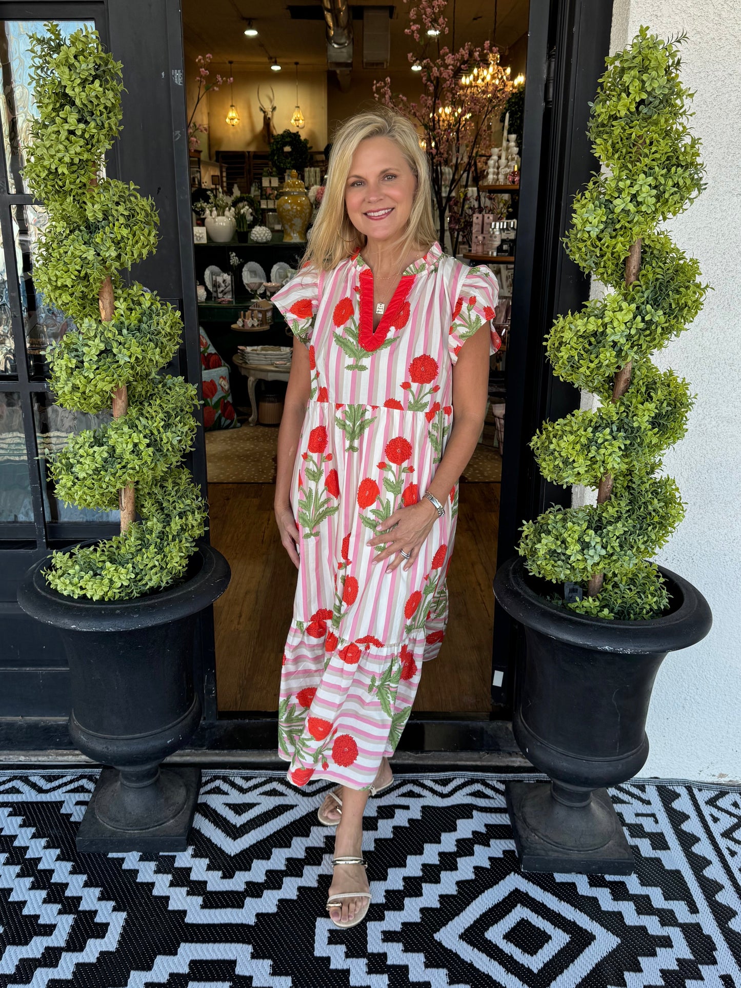Talia Dress - Red Mix