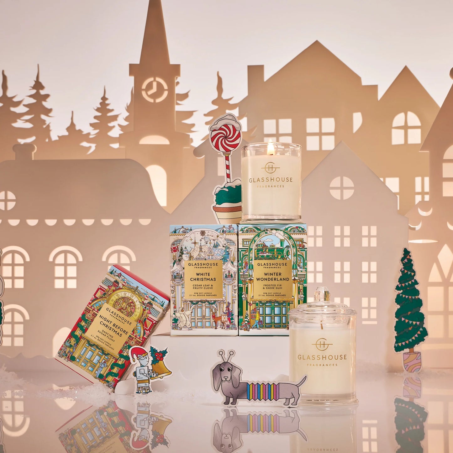 Glasshouse Christmas Candle Trio