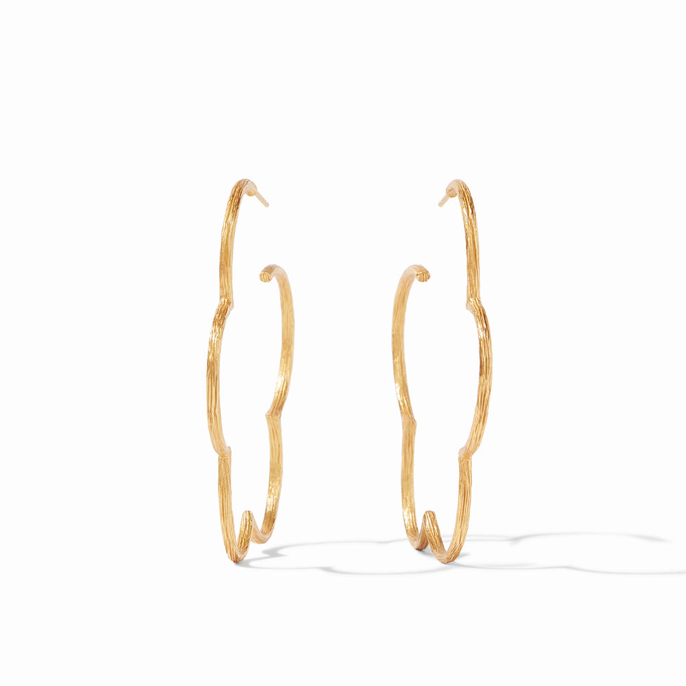 Gardenia Textured Hoop - Gold - L