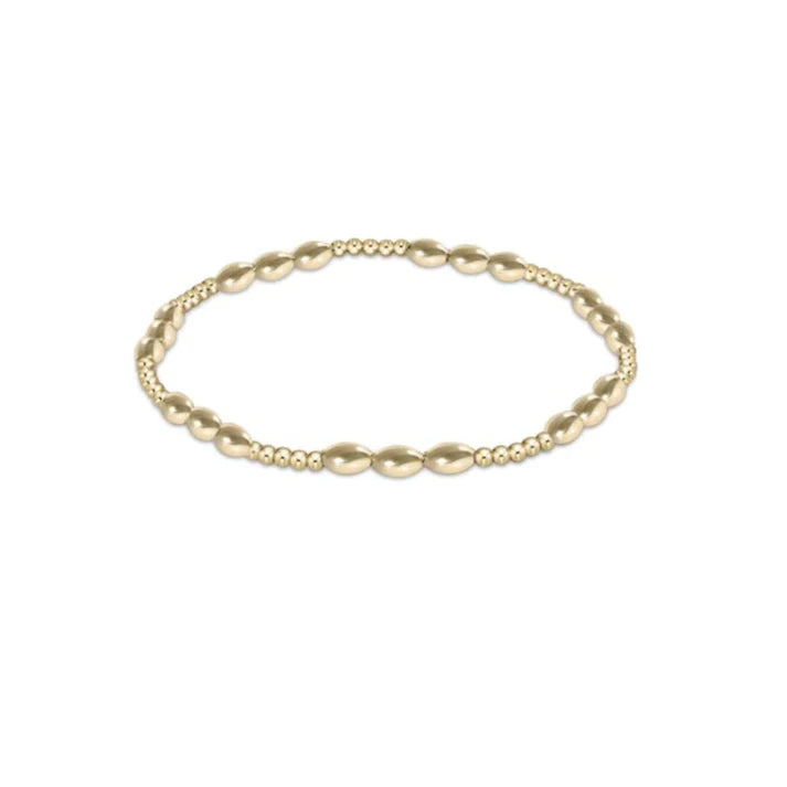 Harmony Joy Pattern 2MM Bead Bracelet - Gold