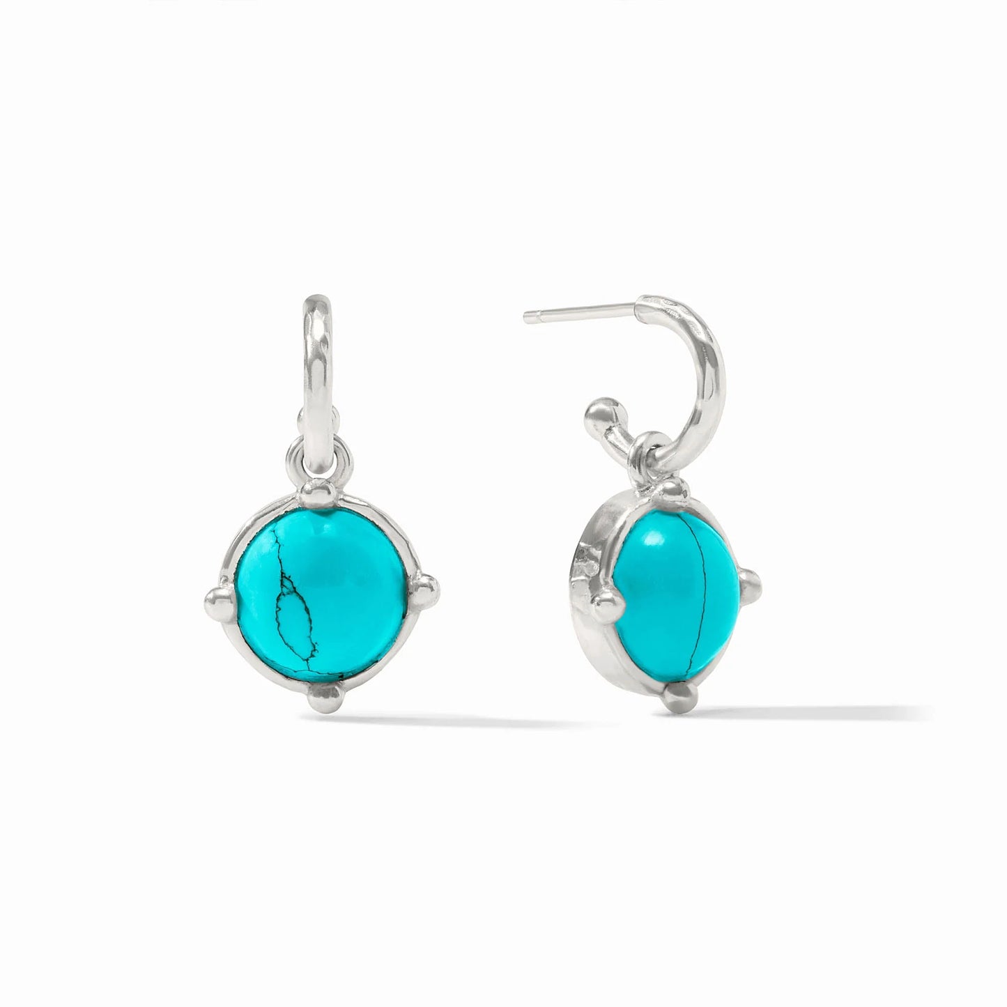 Honeybee Hoop & Charm Earring - Turquoise Blue