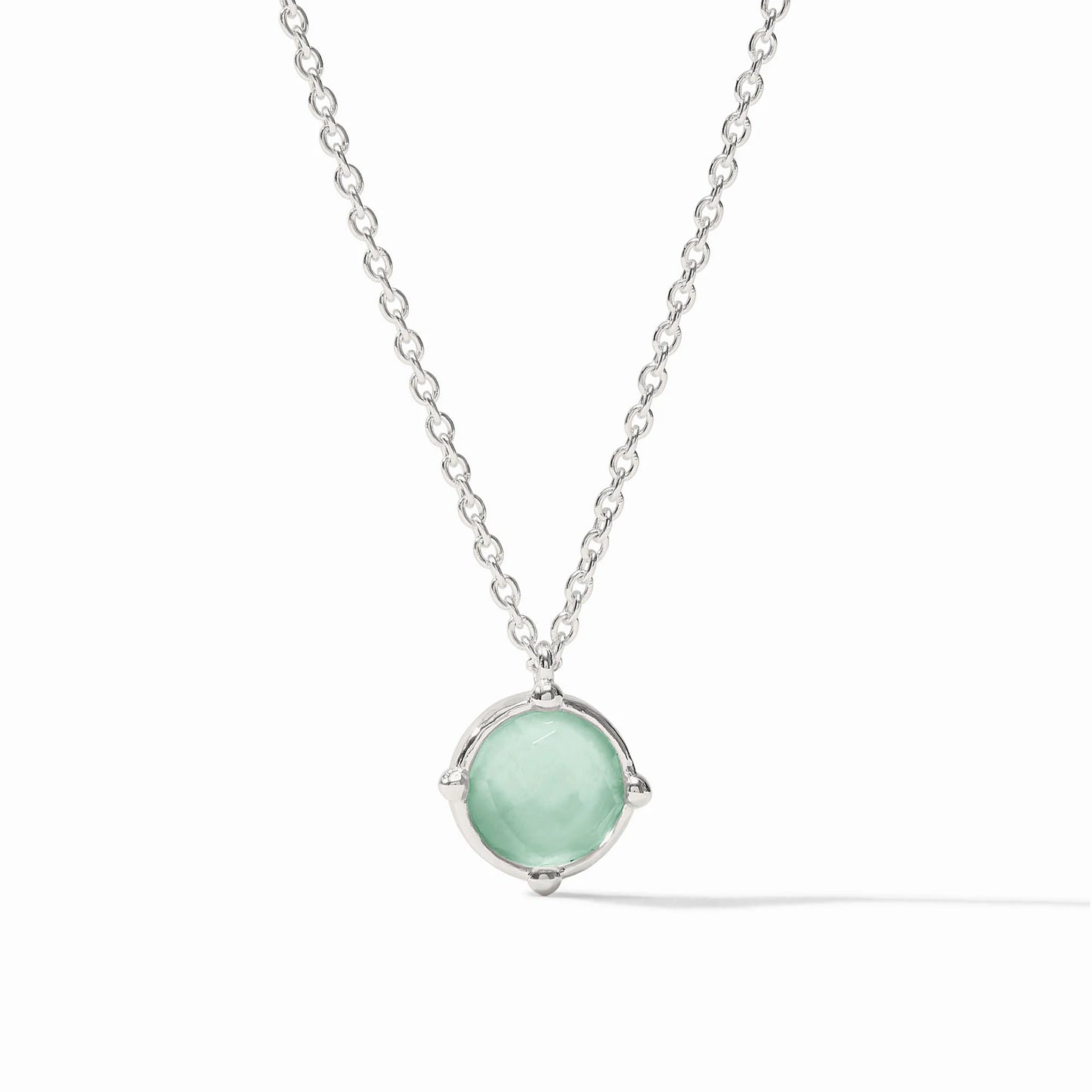Honeybee Solitaire Necklace - Iridescent Aquamarine Blue