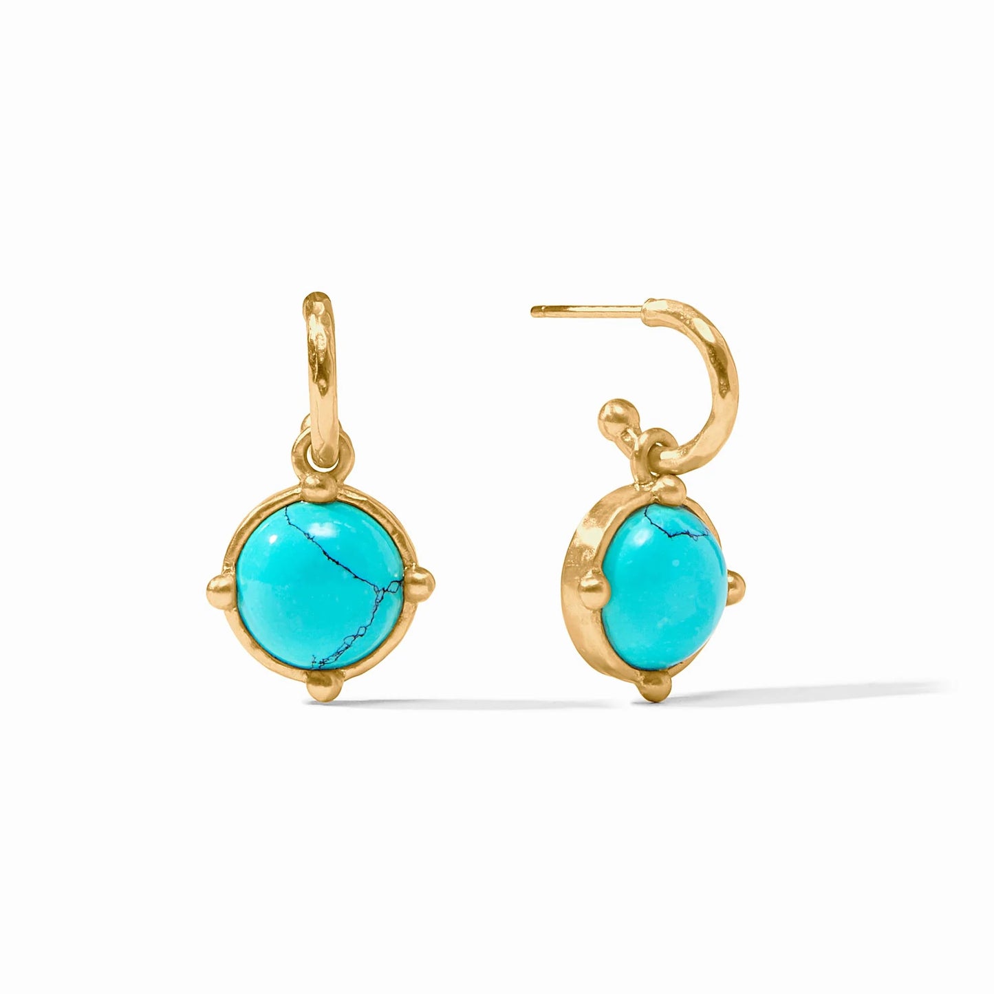 Honeybee Hoop & Charm Earring - Turquoise Blue - OS
