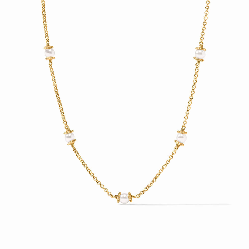 Hydra Delicate Station Necklace Pearl