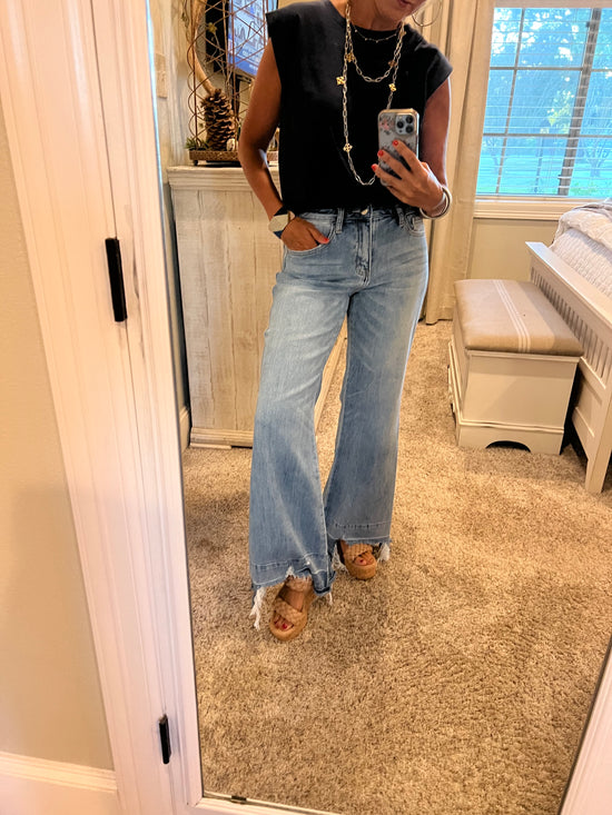 Impressed High-Rise Flare Jeans