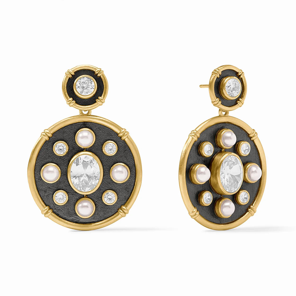 Tribeca Statement Earring - Mixed Metal - Cubic/Pearl