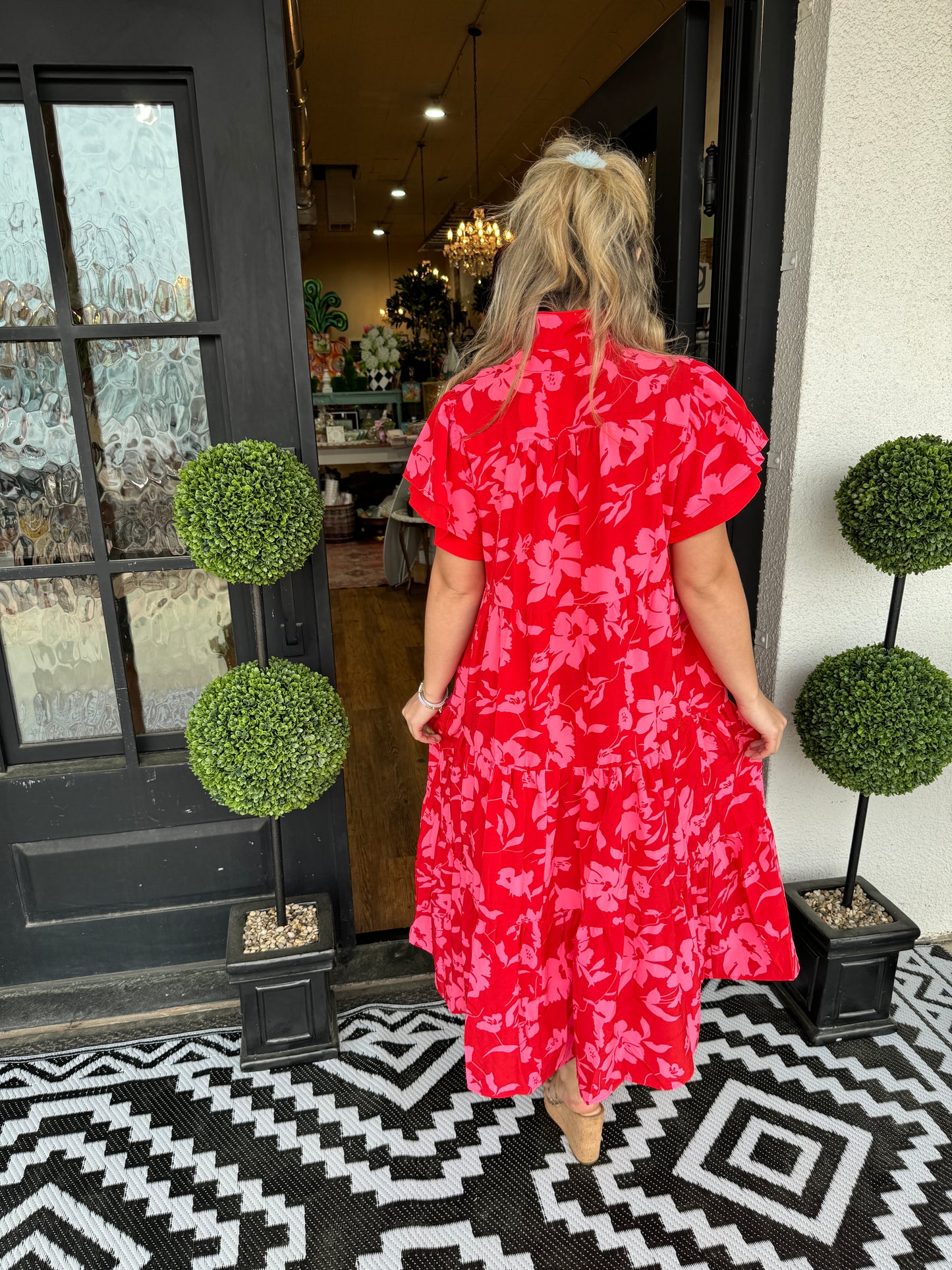 Poppy Red Mix Dress