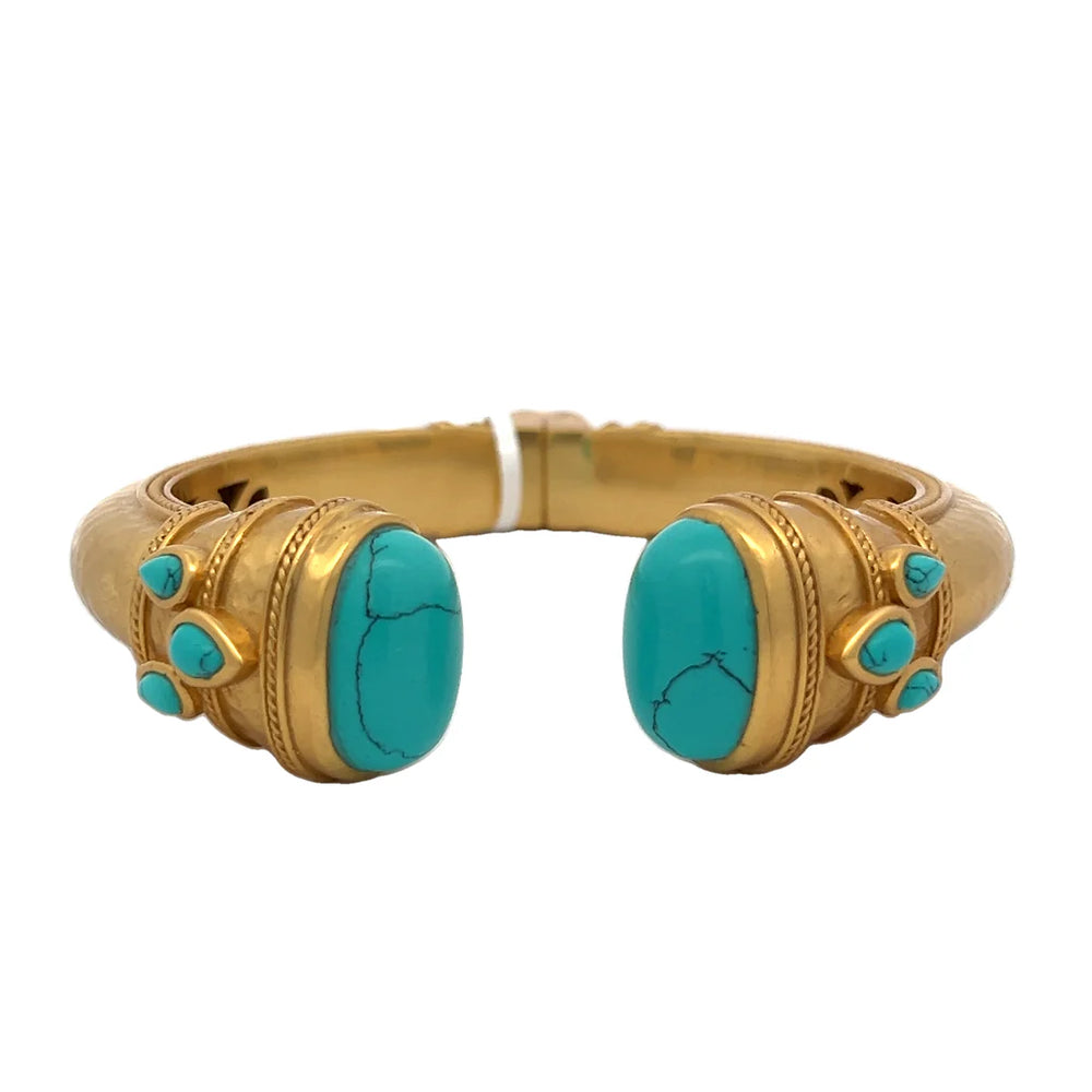 Cannes Cuff Gold & Turquoise