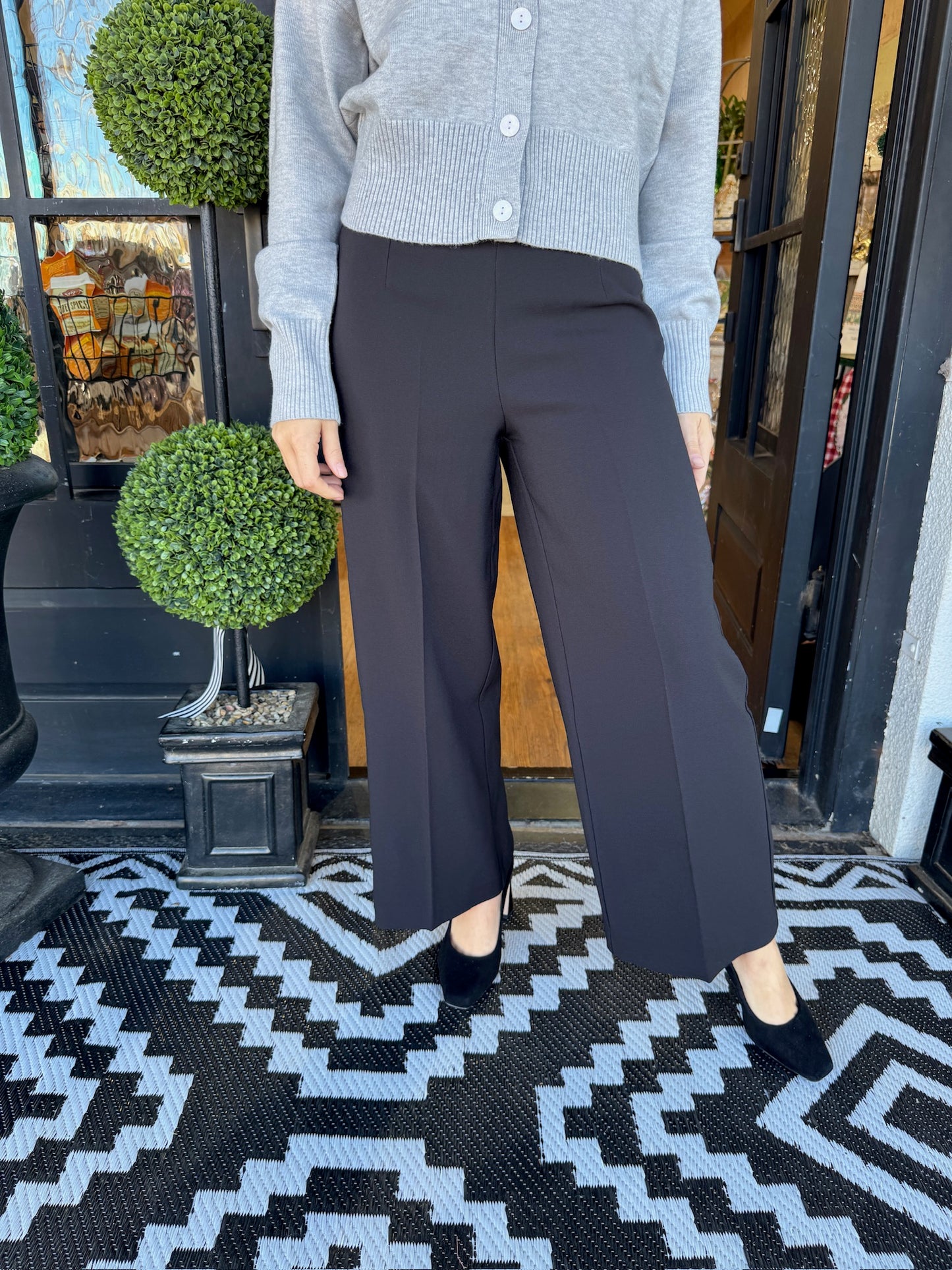 June Wide Leg Pants- Black