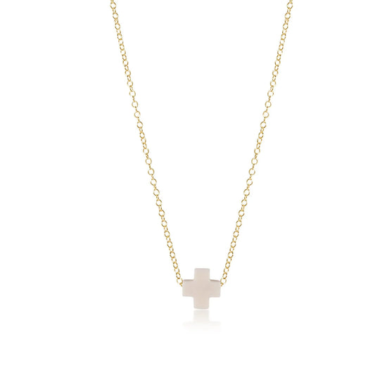 16" necklace gold - signature cross -Off-White