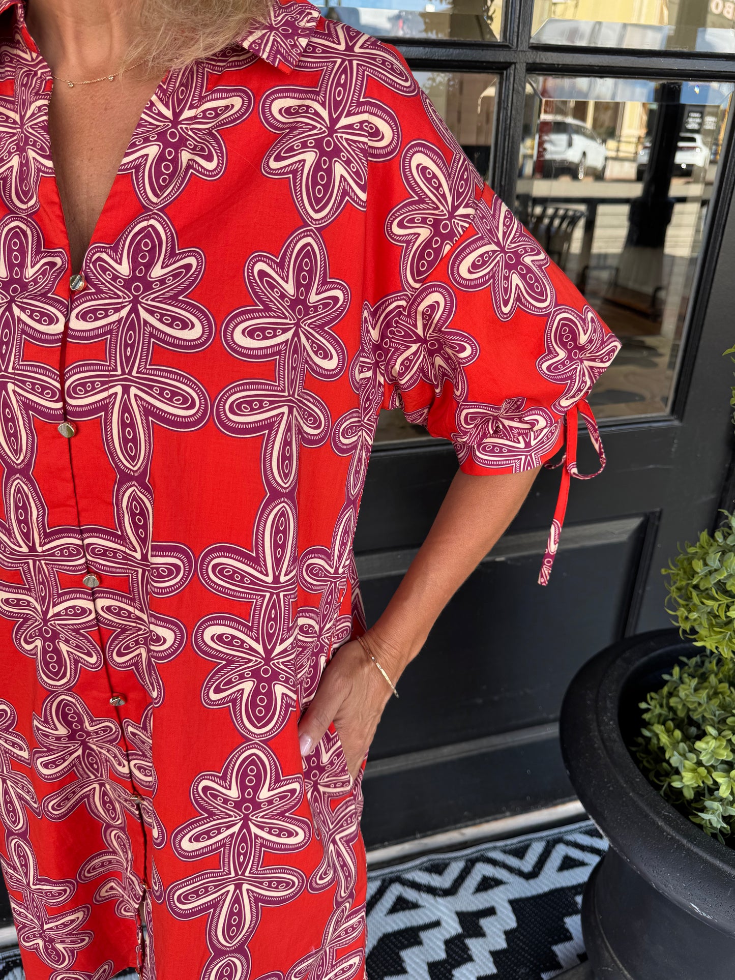 Gabrielle Dress - Red Brick