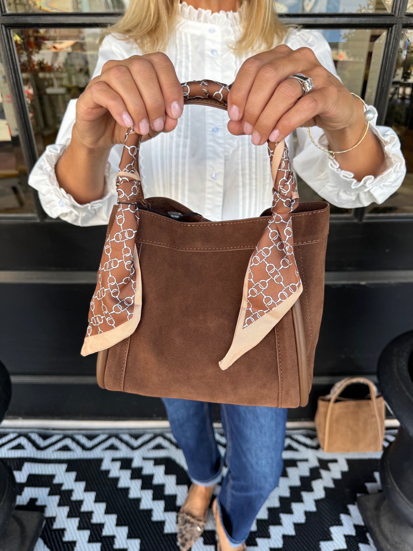 Gianna Suede Bag - Chocolate