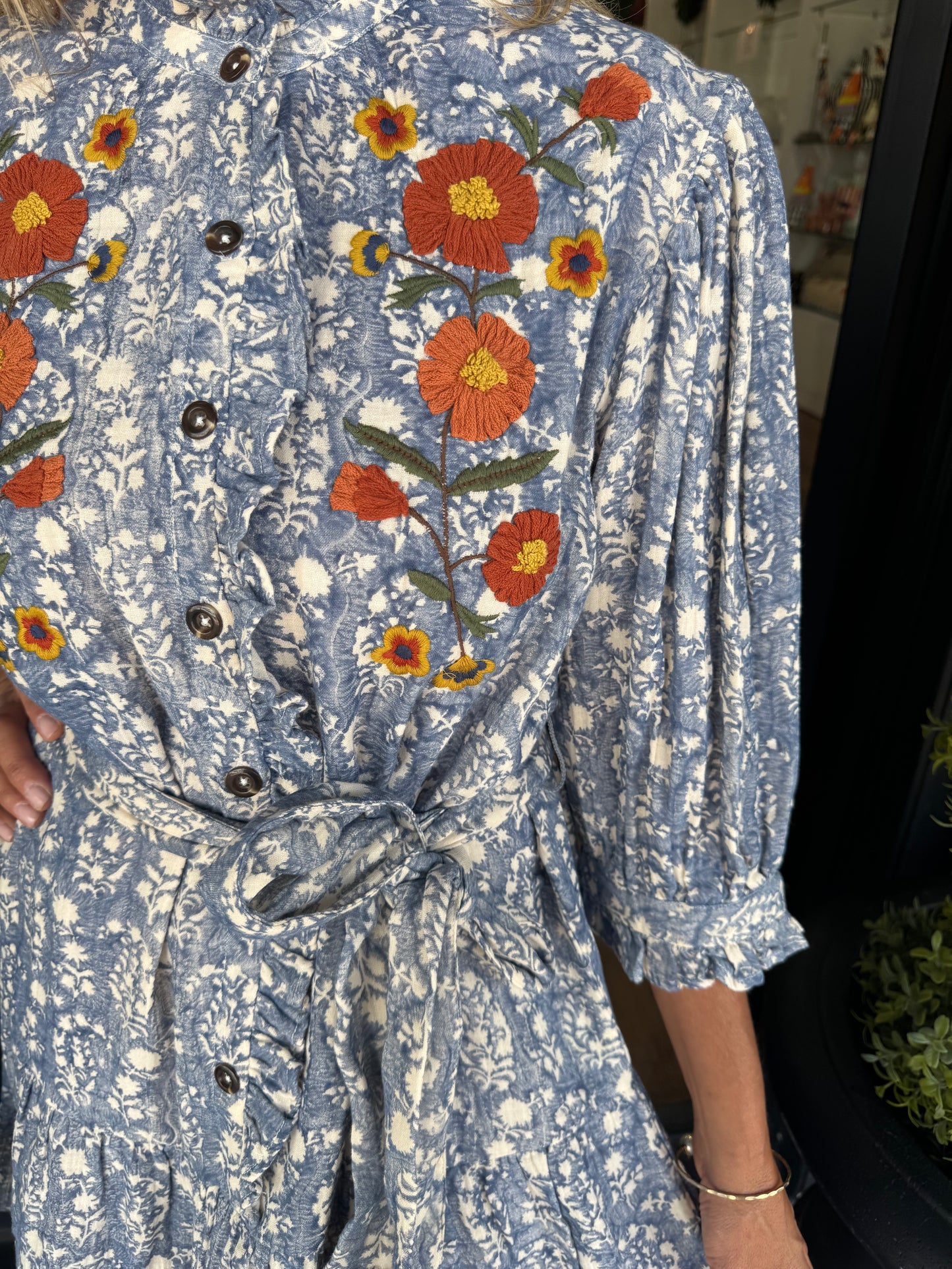Uncle Frank Ribben Embroidered Dress