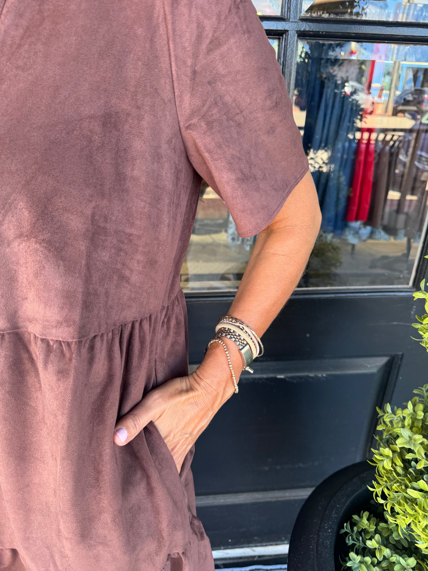 Mary Square Adelyn Dress - Espresso