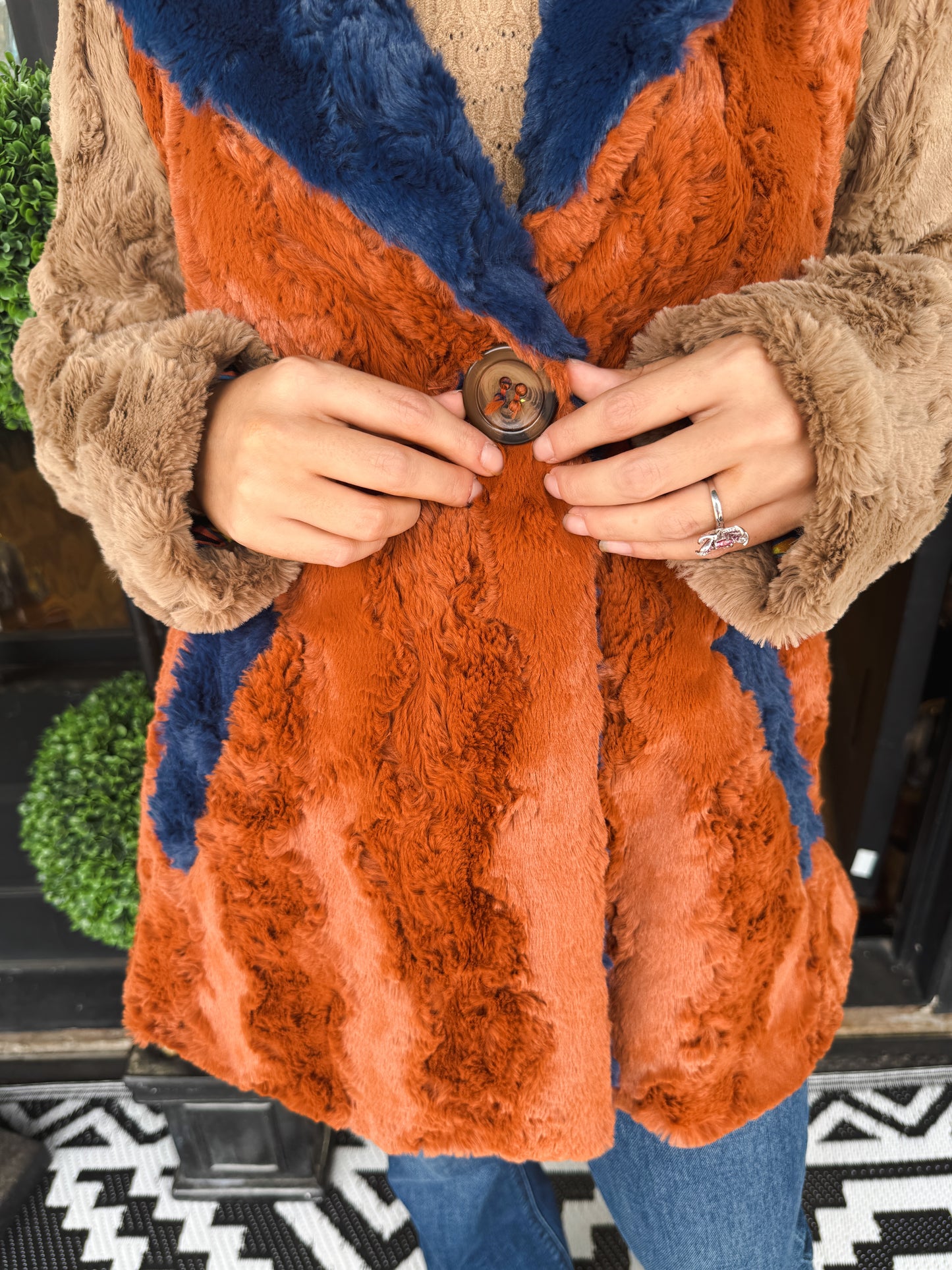 Ivy Jane Patchwork Fur Jacket