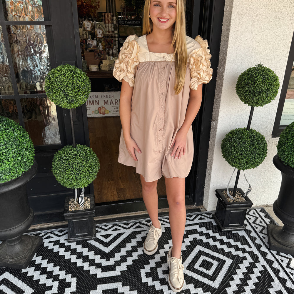 Dallas Ruffled Sleeve Dress