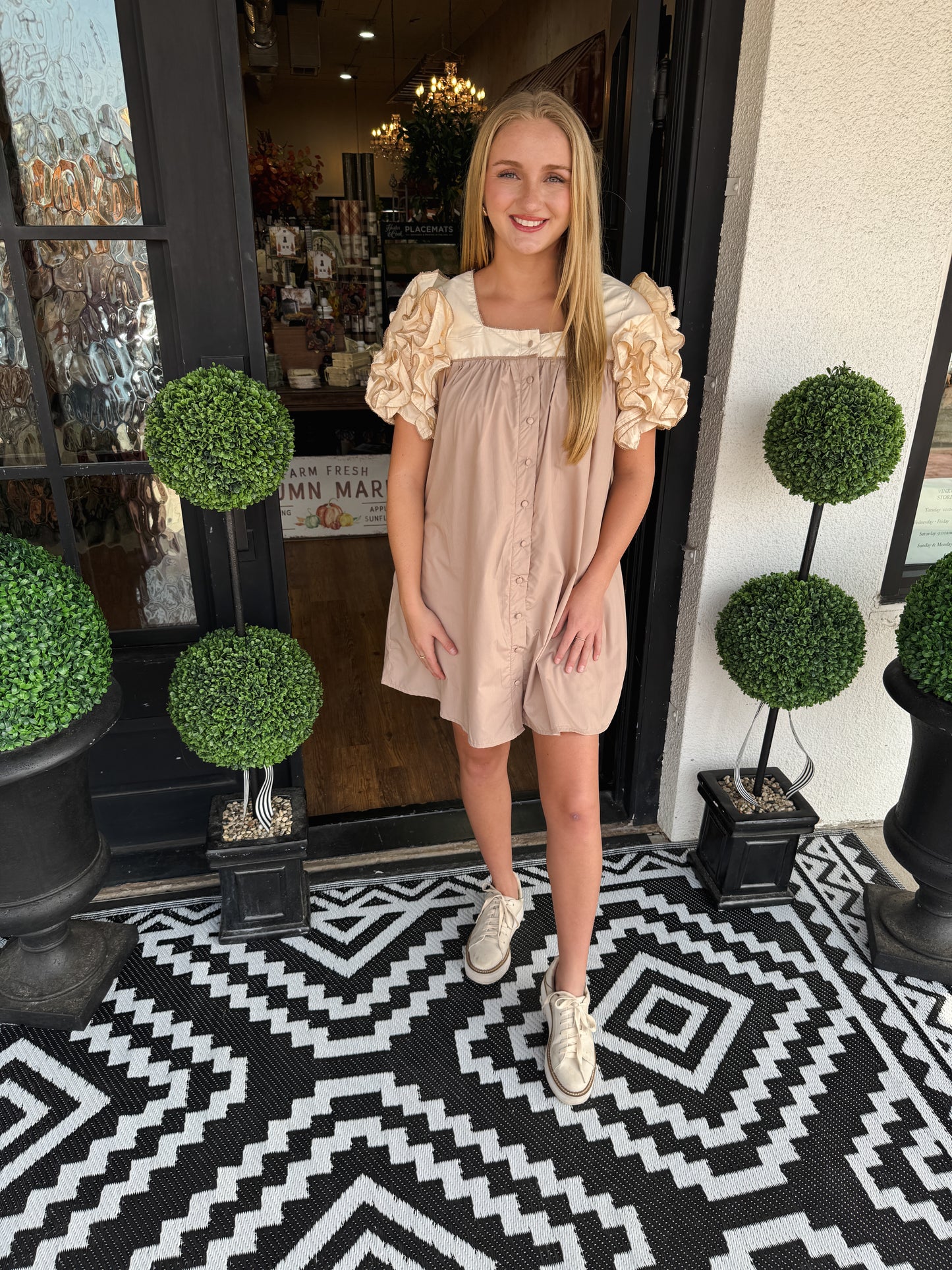 Dallas Ruffled Sleeve Dress