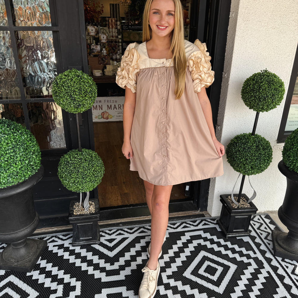 Dallas Ruffled Sleeve Dress