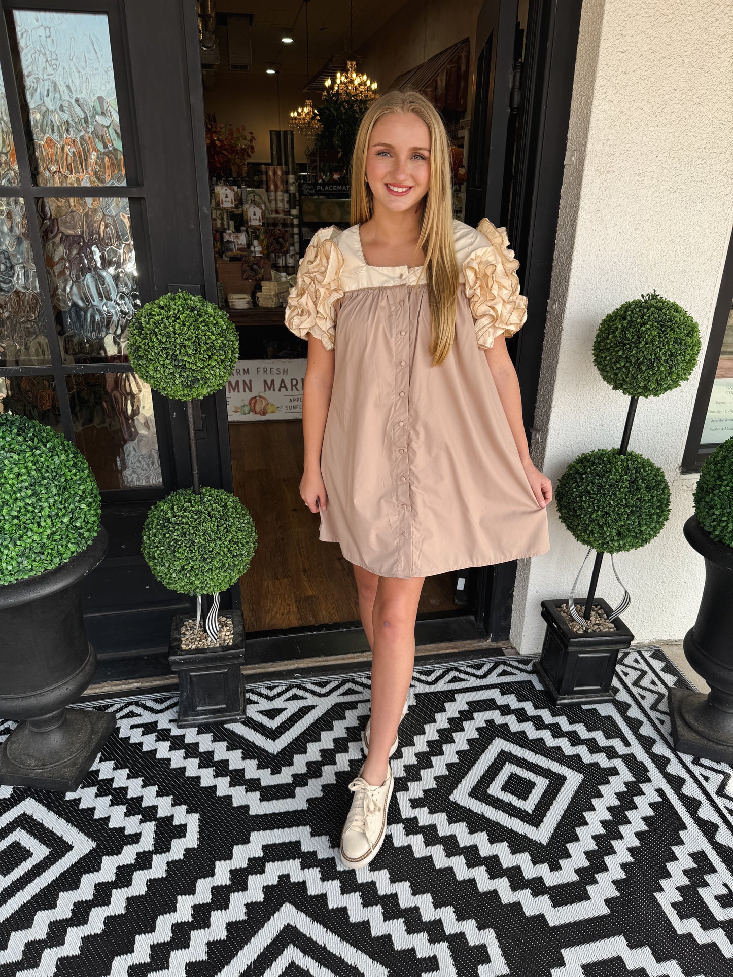 Dallas Ruffled Sleeve Dress